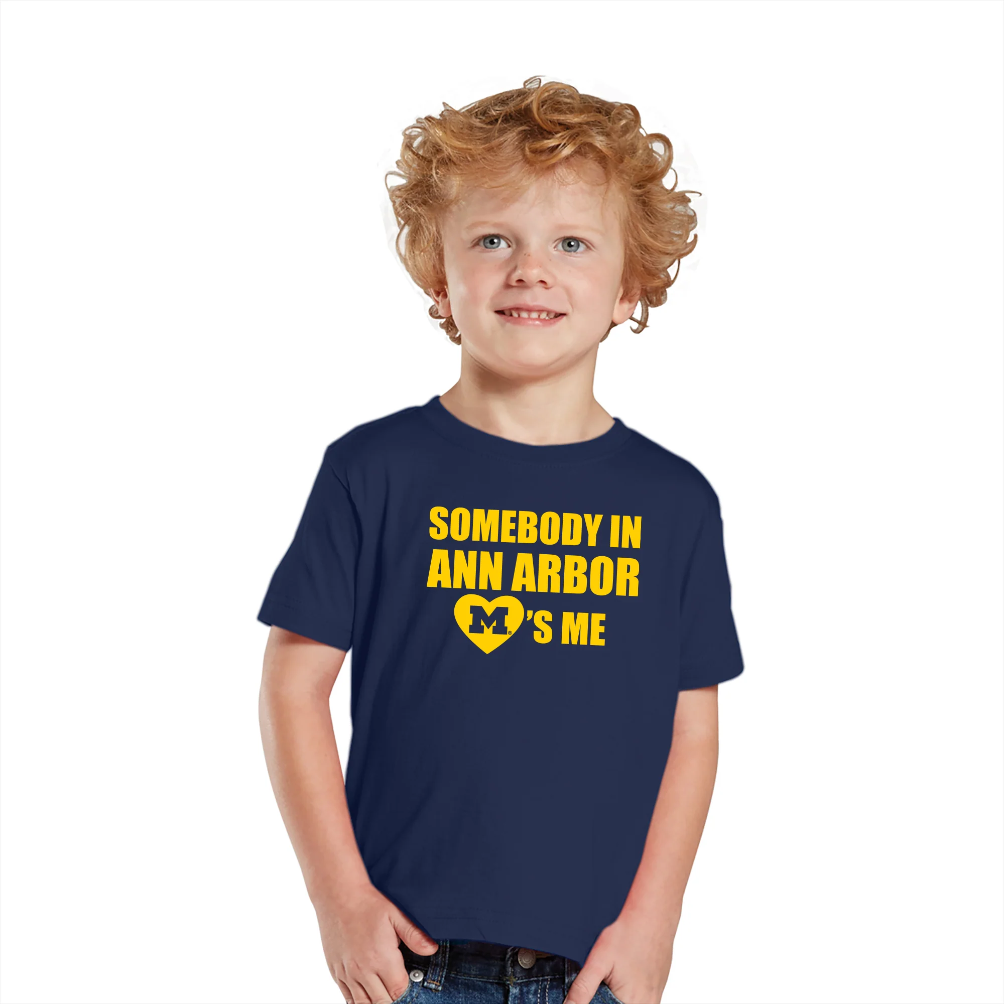 Michigan Somebody in Ann Arbor Loves Me Toddler T-Shirt - Navy - Image 3