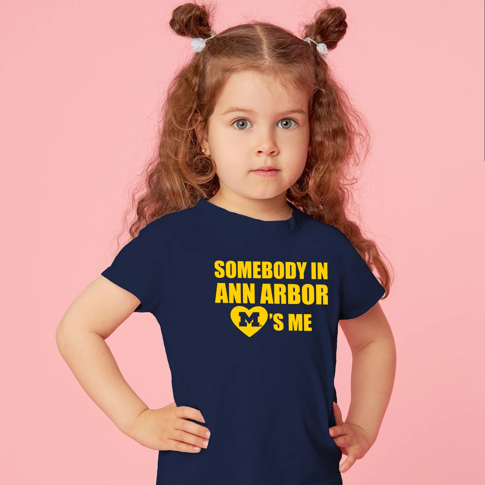 Michigan Somebody in Ann Arbor Loves Me Toddler T-Shirt - Navy - Image 4