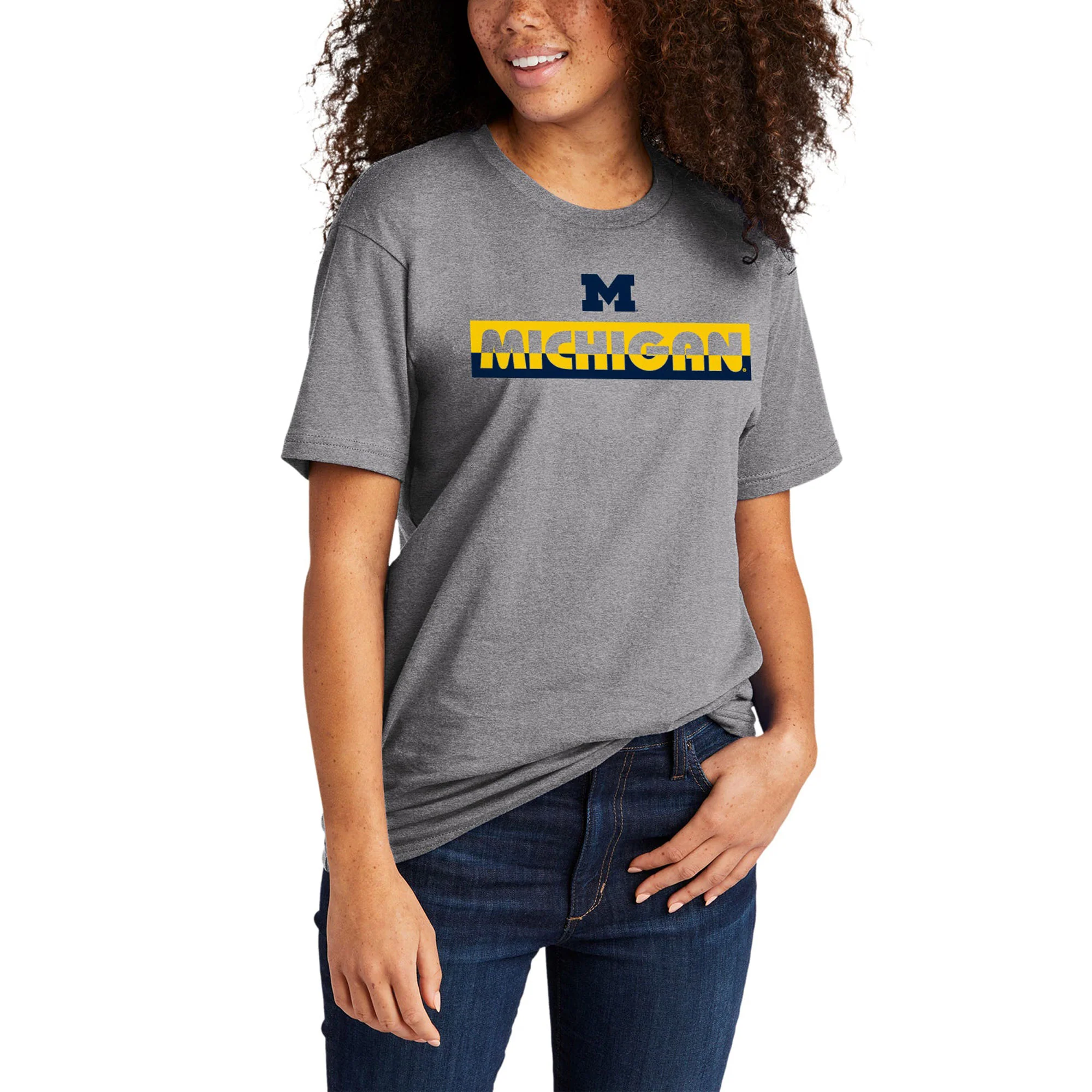 Michigan Split Bar NLA T-Shirt - Heather Grey - Image 5