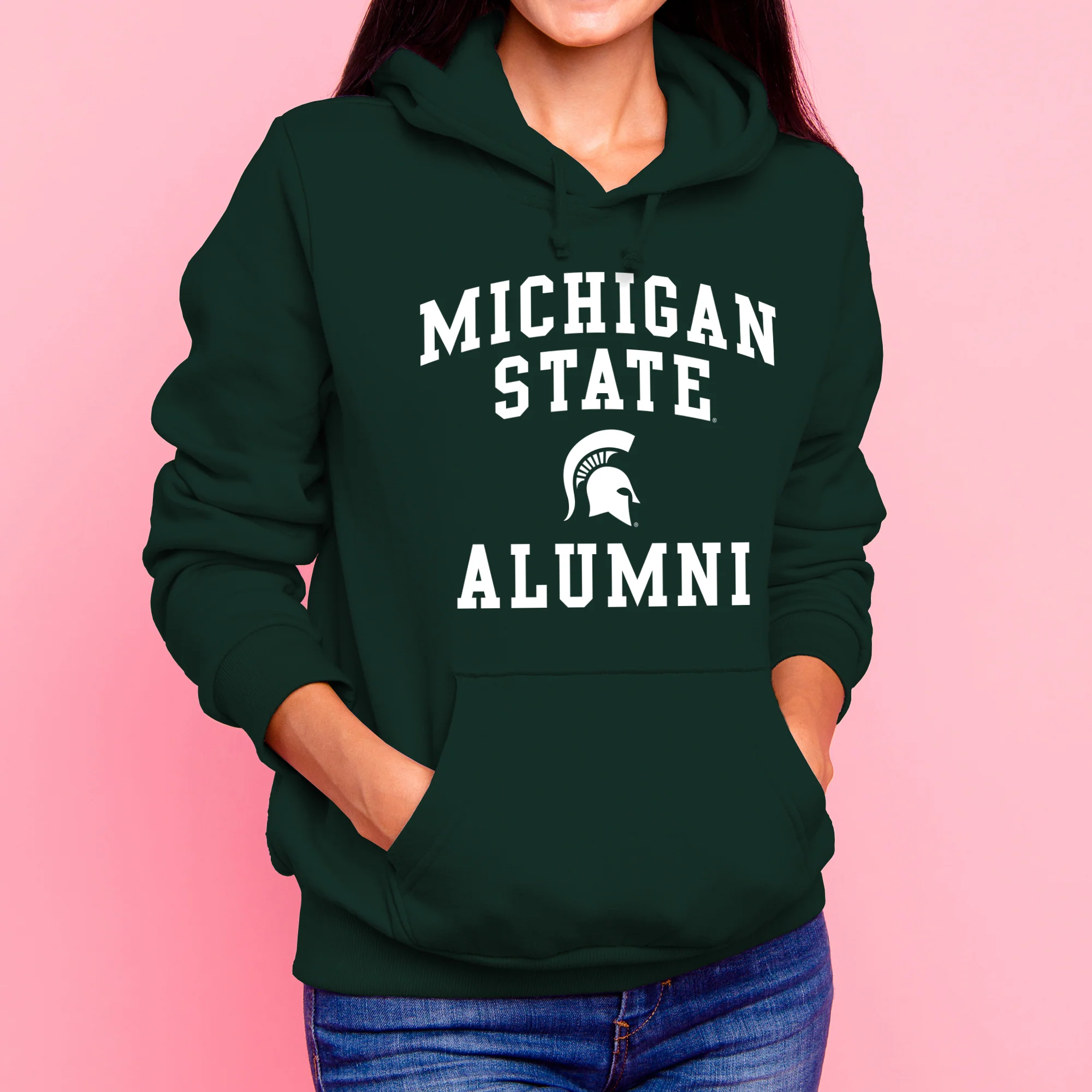 Michigan State Arch Logo Alumni Hoodie - Forest - Image 4