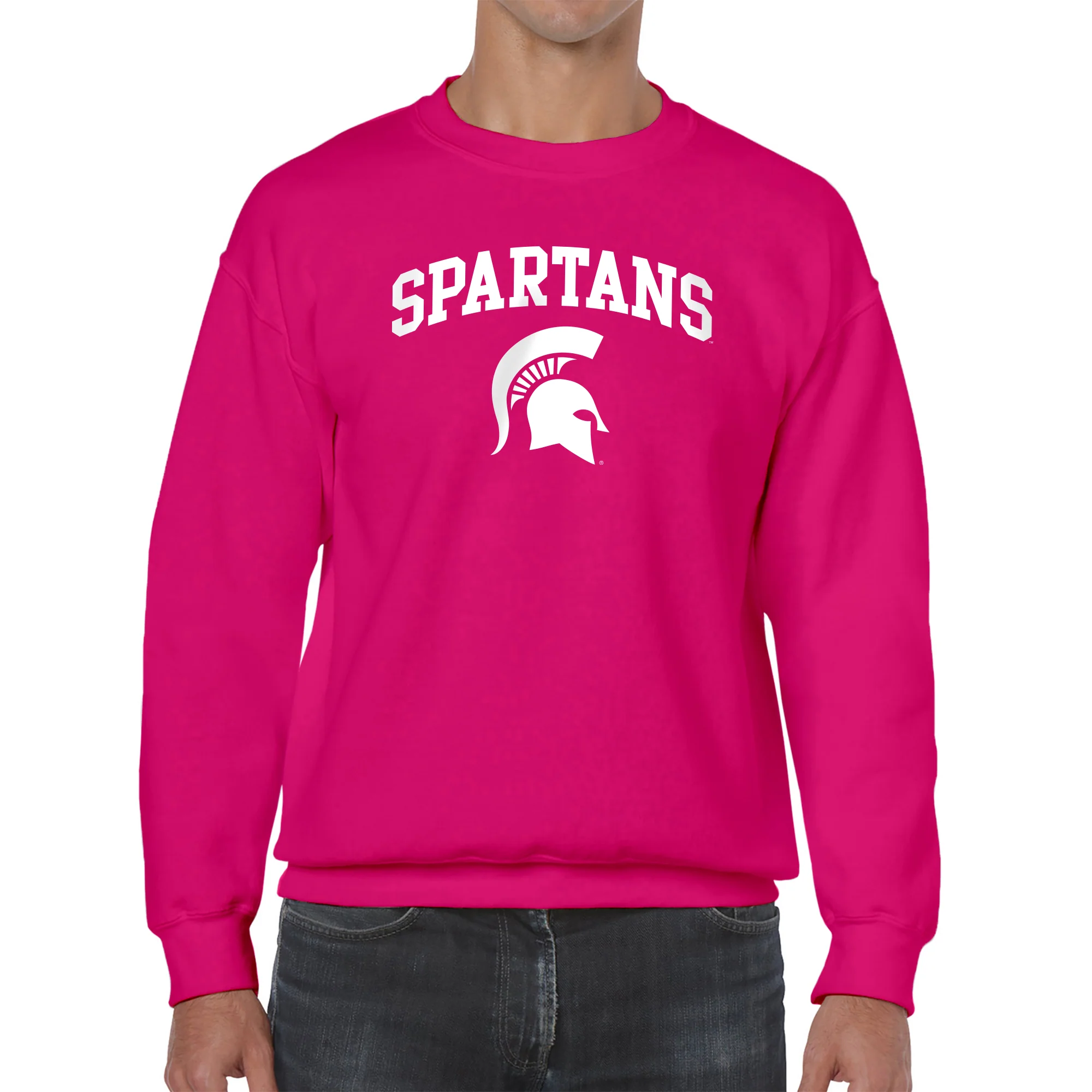 Michigan State Arch Logo Crewneck Sweatshirt - Heliconia - Image 3