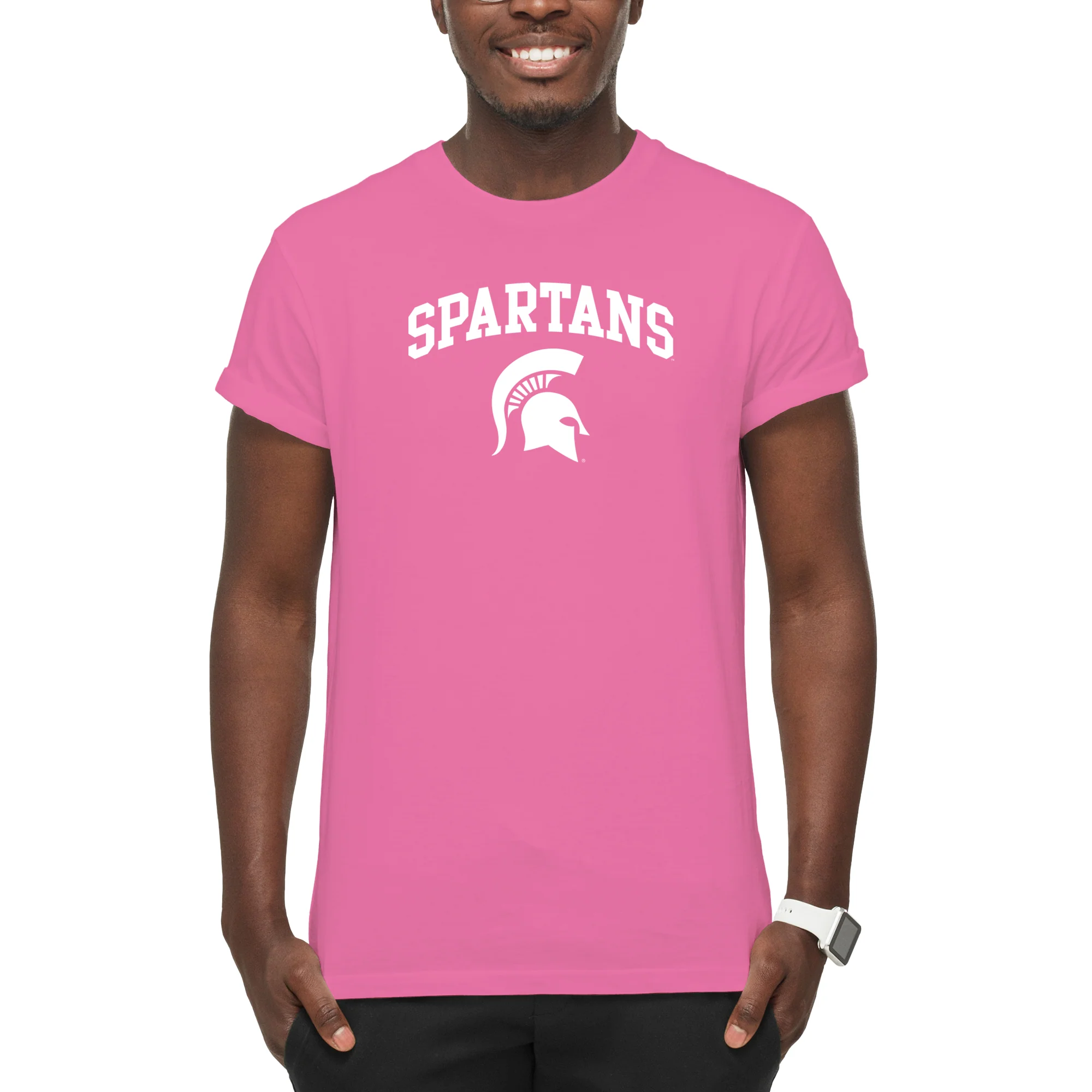 Michigan State Arch Logo T-Shirt - Azalea - Image 3