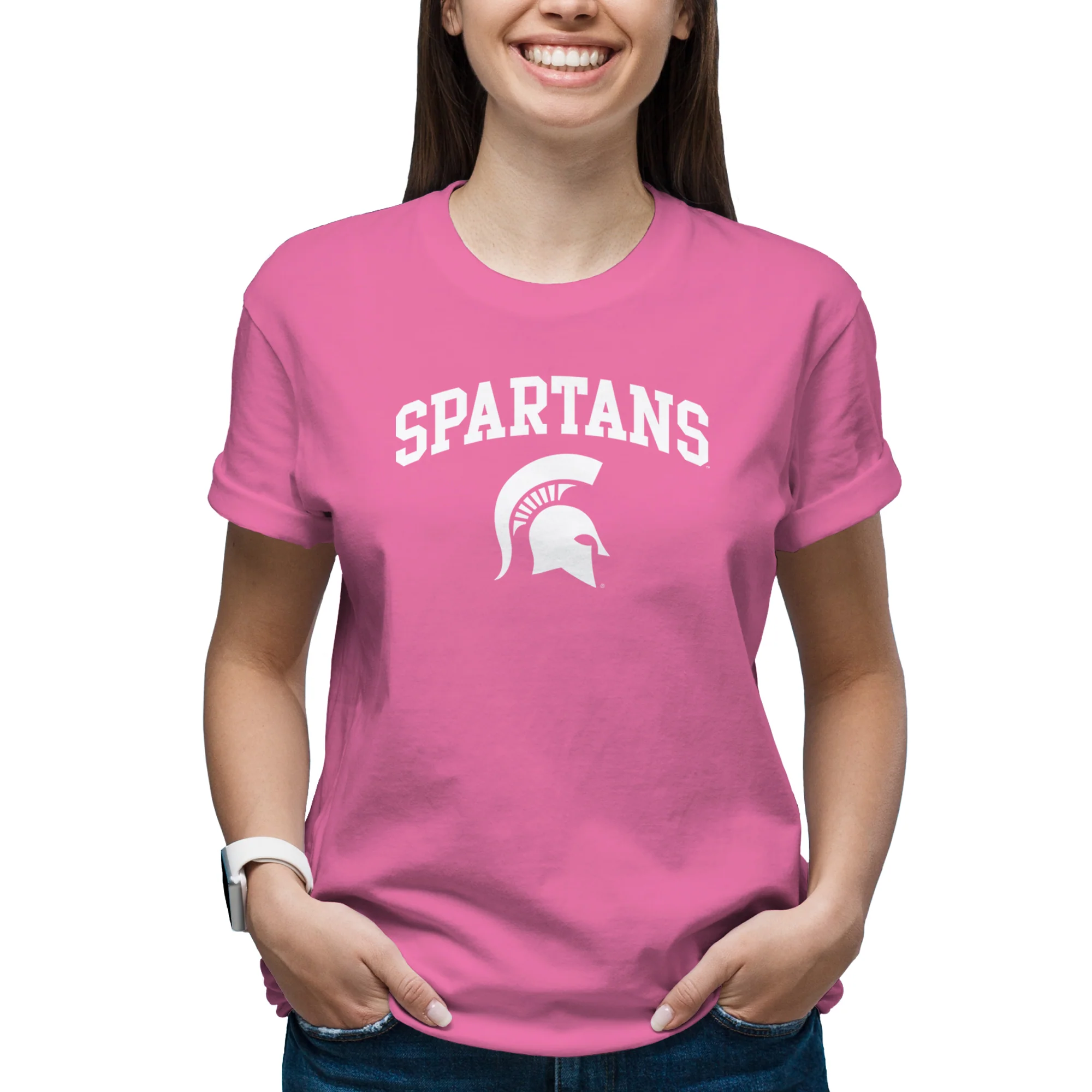 Michigan State Arch Logo T-Shirt - Azalea - Image 4