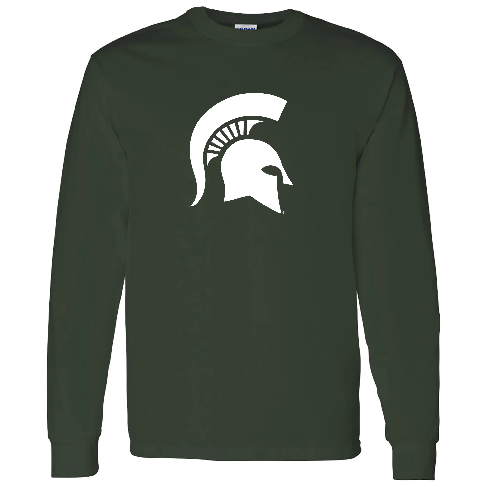 Michigan State University Spartan Logo Long Sleeve T Shirt - Forest