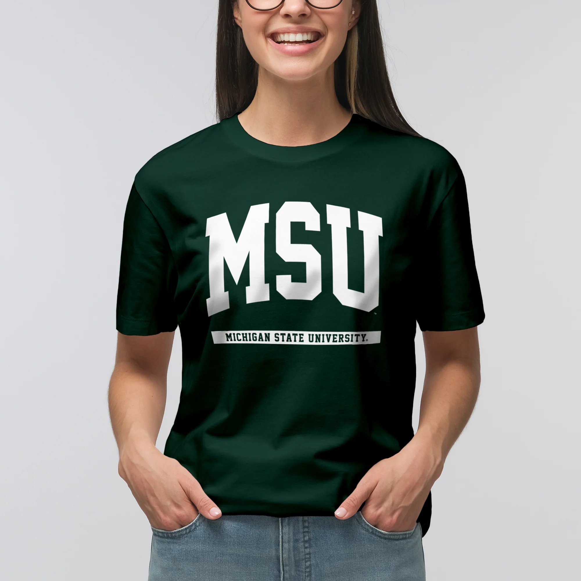 Michigan State Spartans Initial Arch T-Shirt - Forest - Image 4