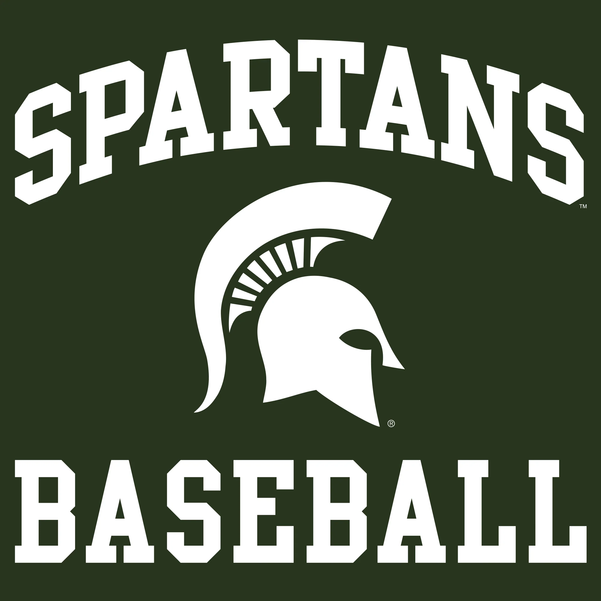 Michigan State University Spartans Arch Logo Baseball Long Sleeve T Shirt - Forest - Image 2