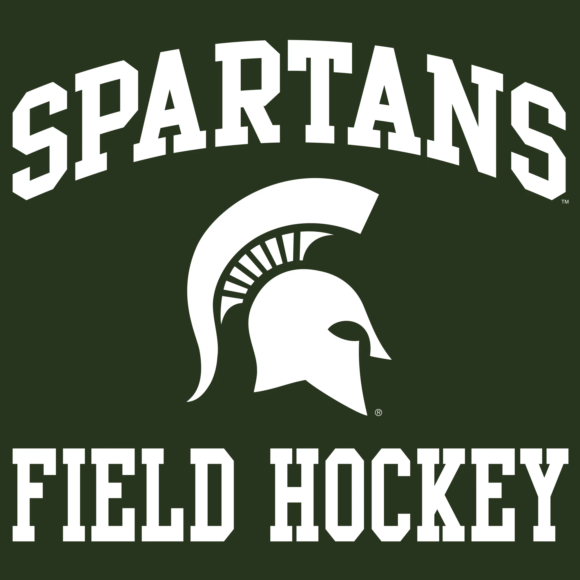 Michigan State University Spartans Arch Logo Field Hockey Long Sleeve T Shirt - Forest - Image 2