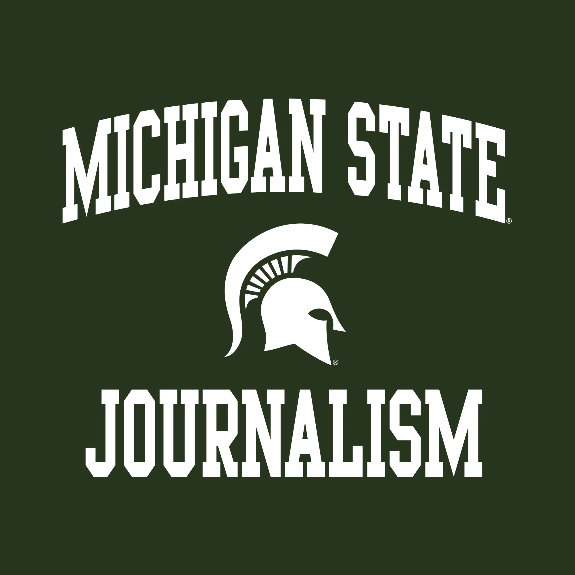 Michigan State University Spartans Arch Logo Journalism Short Sleeve T-Shirt - Forest - Image 2