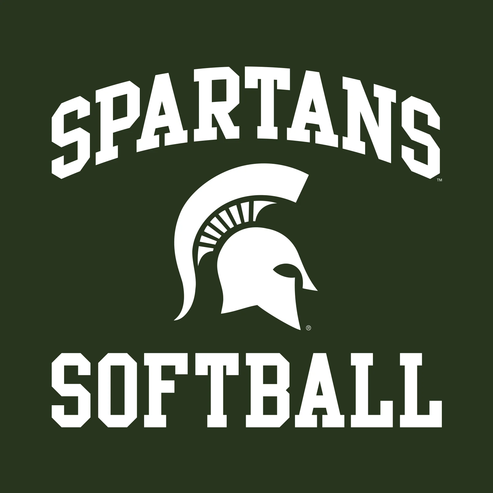 Michigan State University Spartans Arch Logo Softball Short Sleeve T Shirt - Forest - Image 2