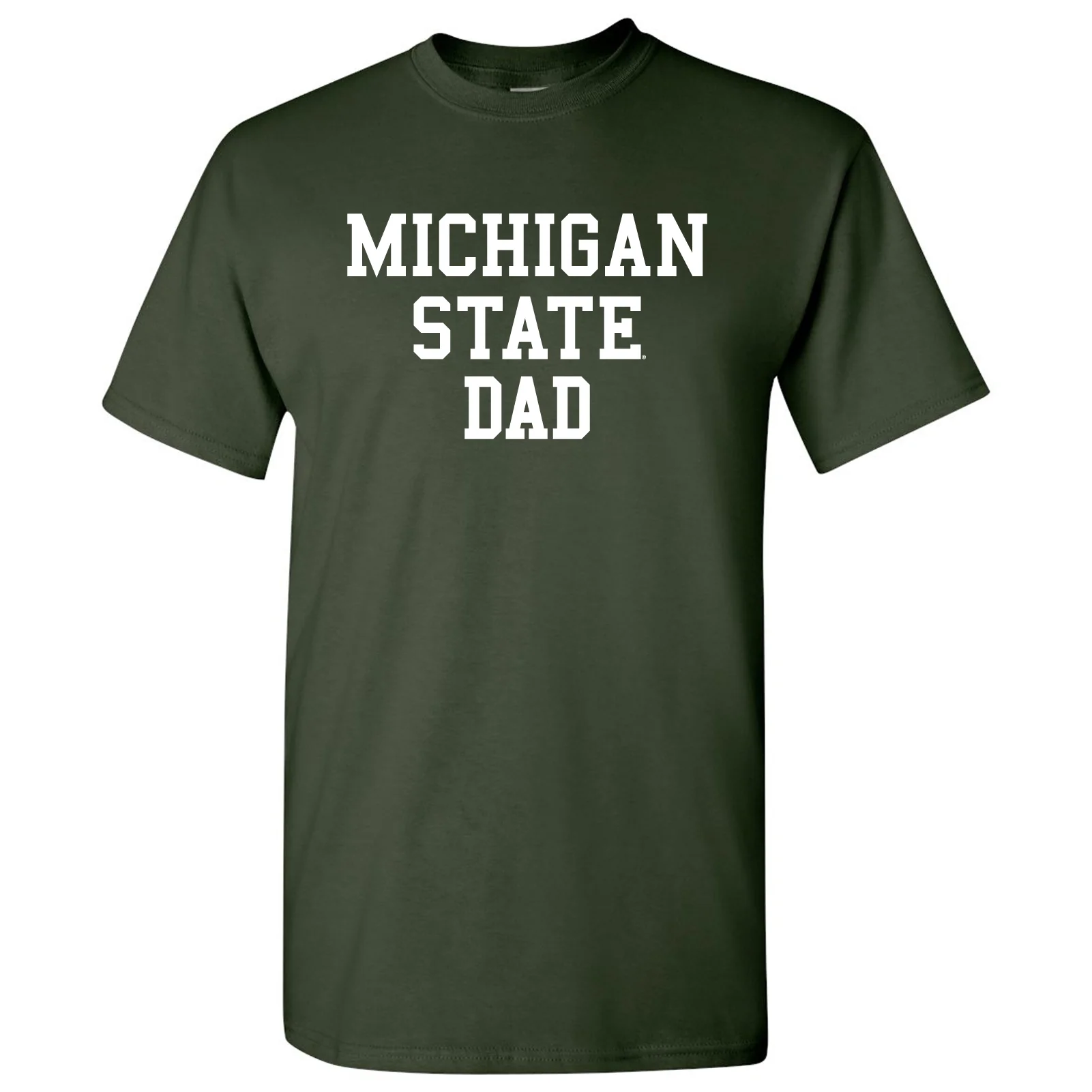 Michigan State University Spartans Basic Block Dad Short Sleeve T Shirt - Forest Green