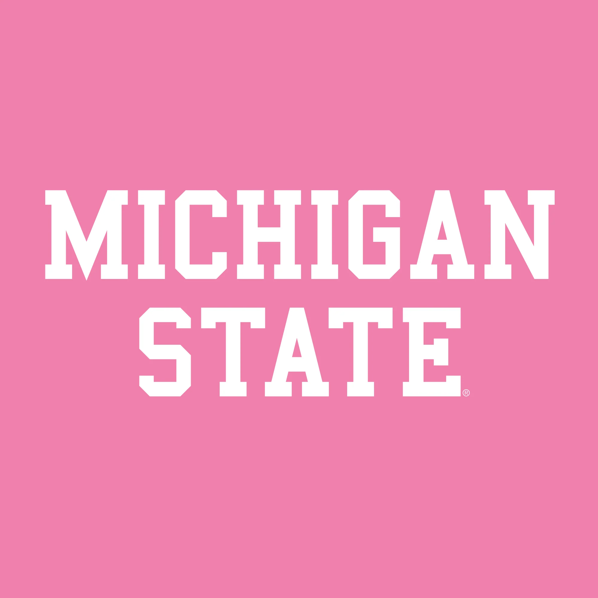 Michigan State University Spartans Basic Block Womens Short Sleeve T Shirt - Azalea - Image 2