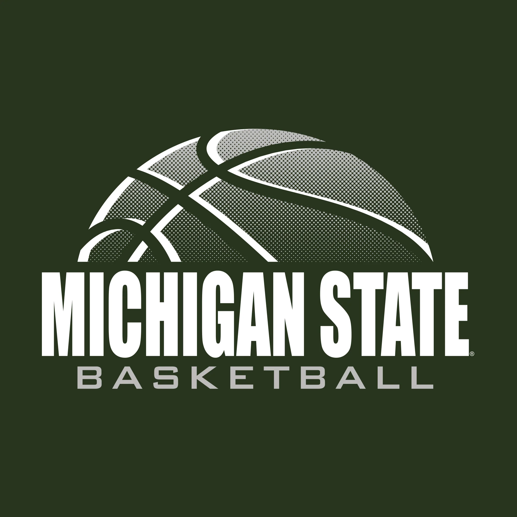 Michigan State University Spartans Basketball Shadow Long Sleeve T Shirt - Forest - Image 2
