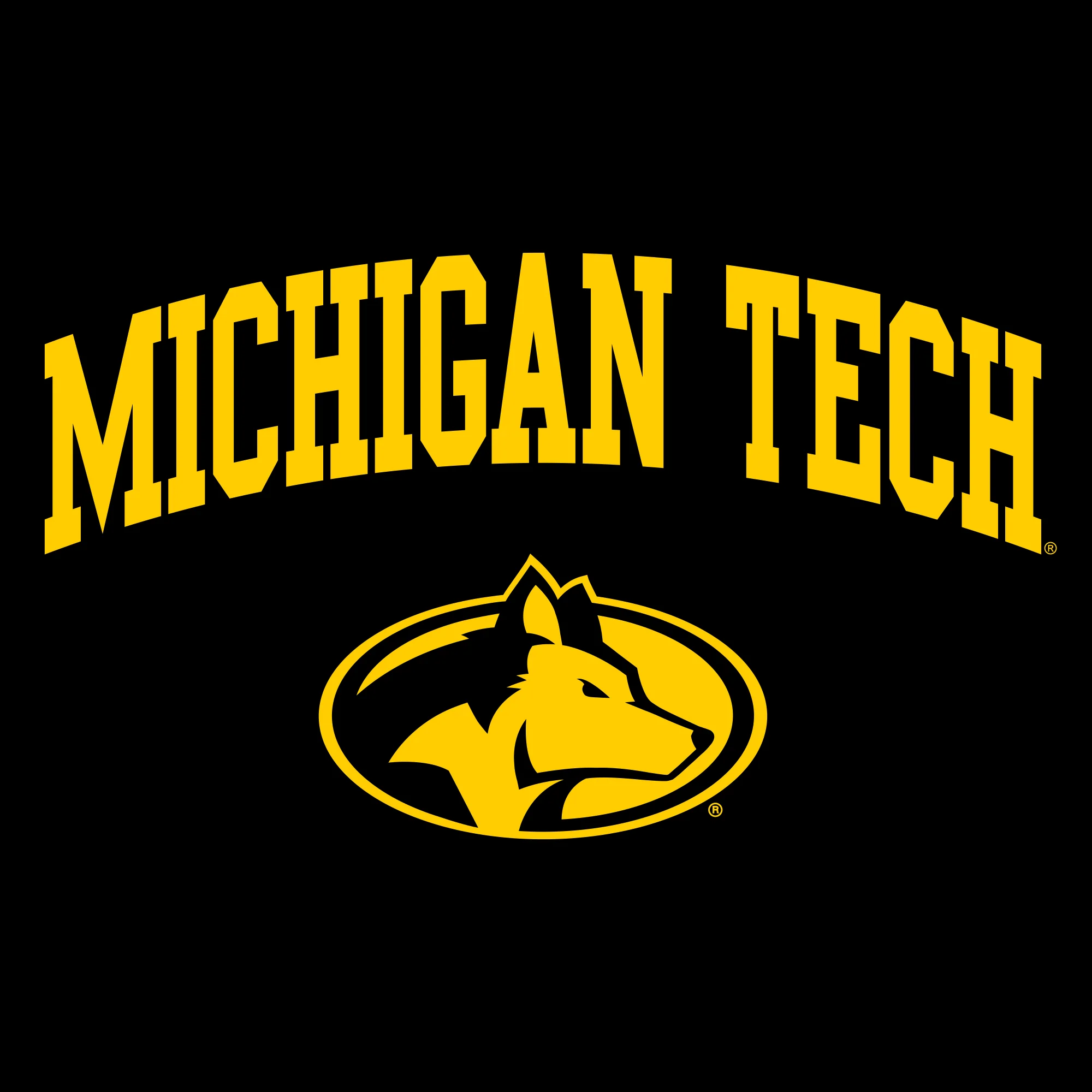 Michigan Technological University Huskies Arch Logo Cotton Long Sleeve T-Shirt - Black - Image 2