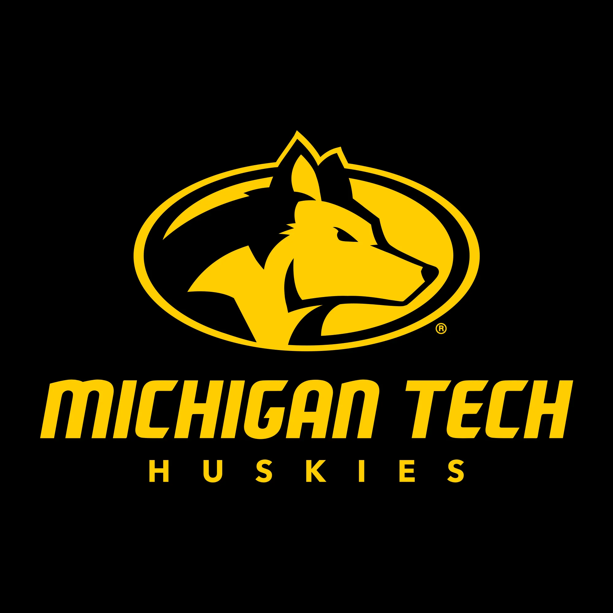 Michigan Technological University Huskies Primary Logo Cotton Long Sleeve T-Shirt - Black - Image 2