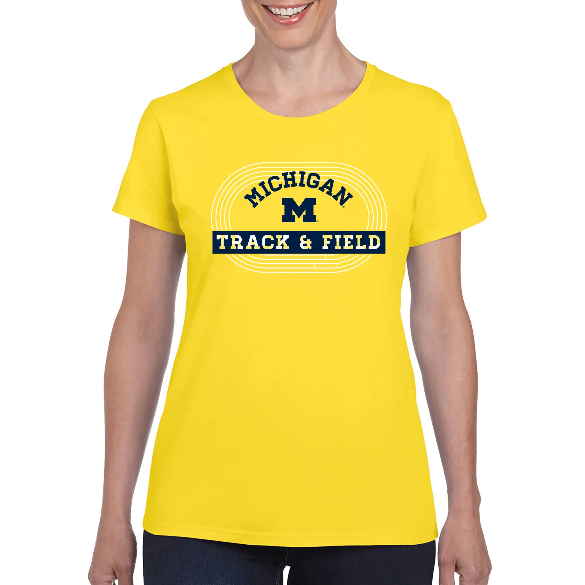 Michigan Track & Field Emblem Women's T-Shirt - Daisy - Image 3