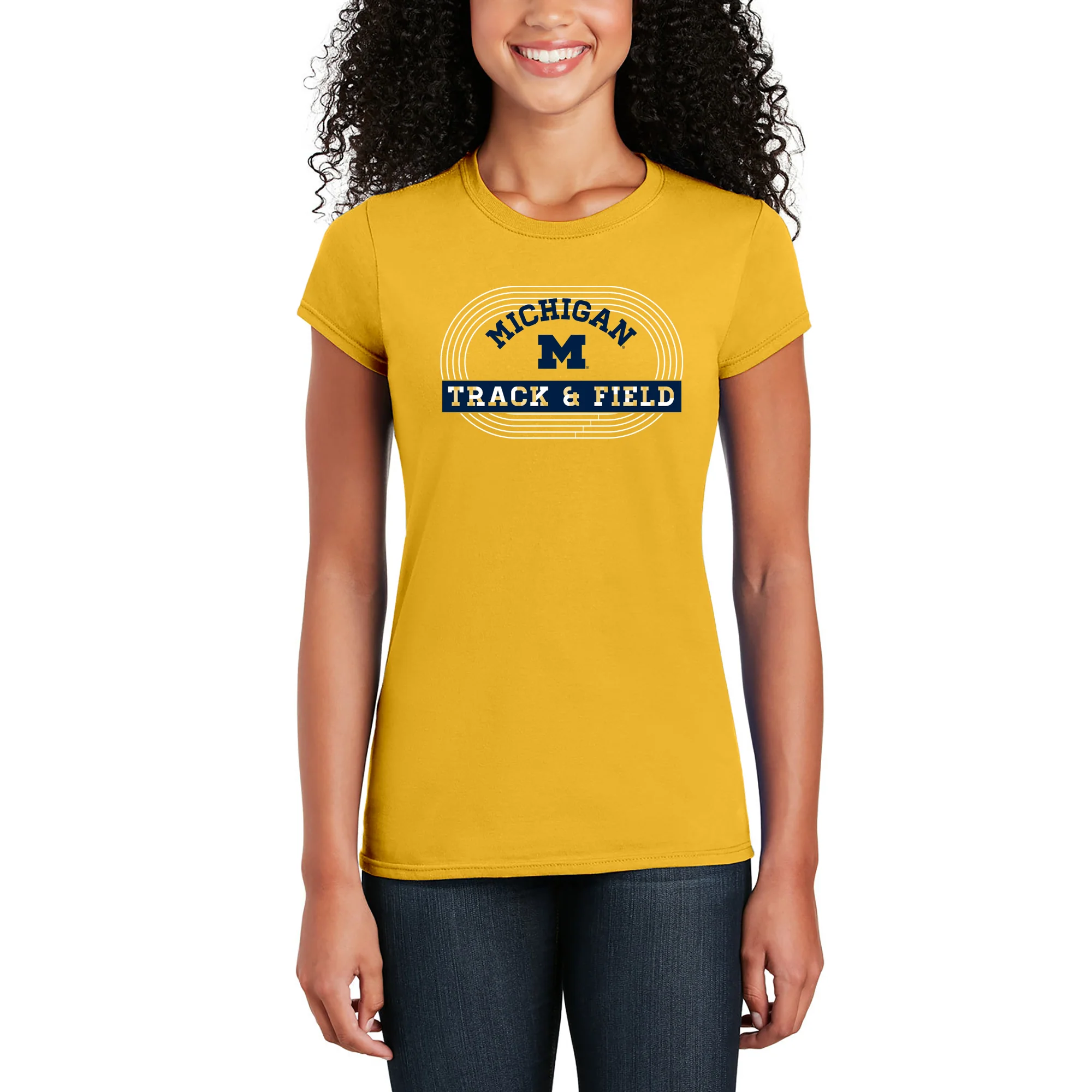 Michigan Track & Field Emblem Women's T-Shirt - Daisy - Image 4