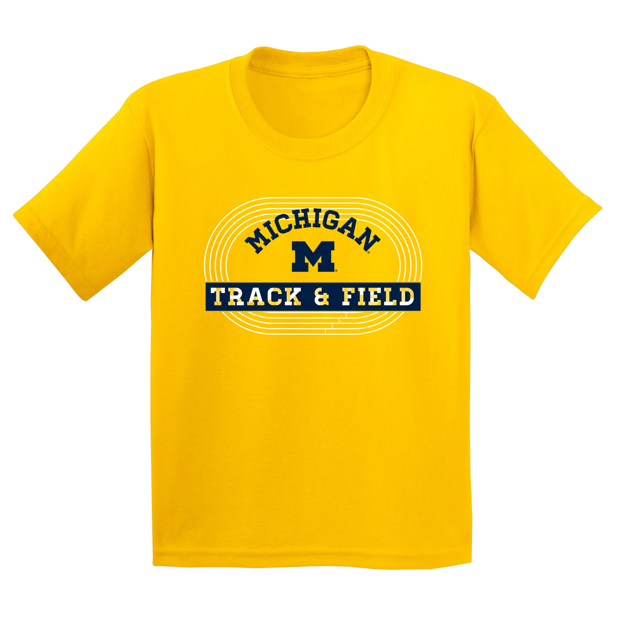Michigan Track & Field Emblem Youth T-Shirt - Daisy