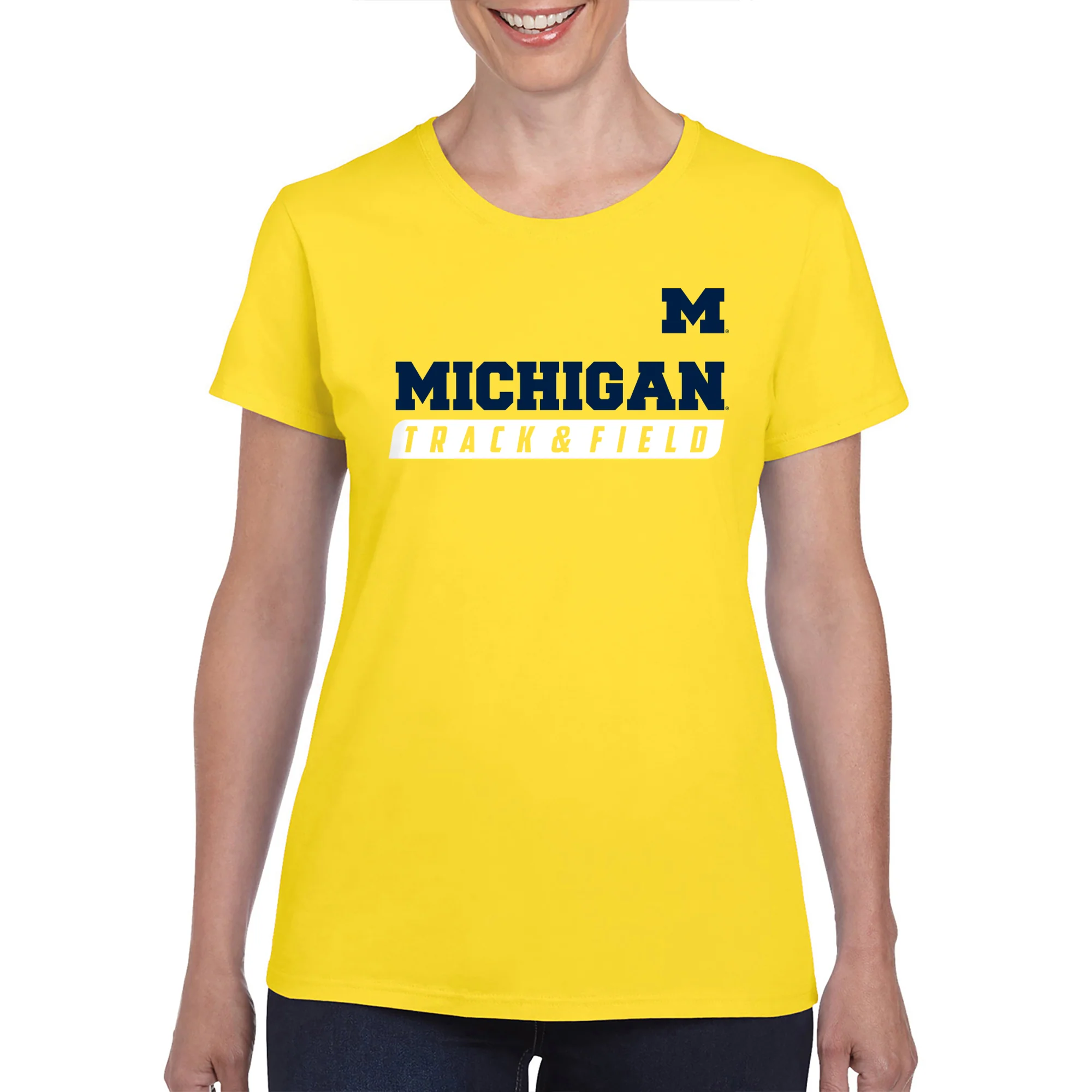 Michigan Track & Field Slant Women's T-Shirt - Daisy - Image 3
