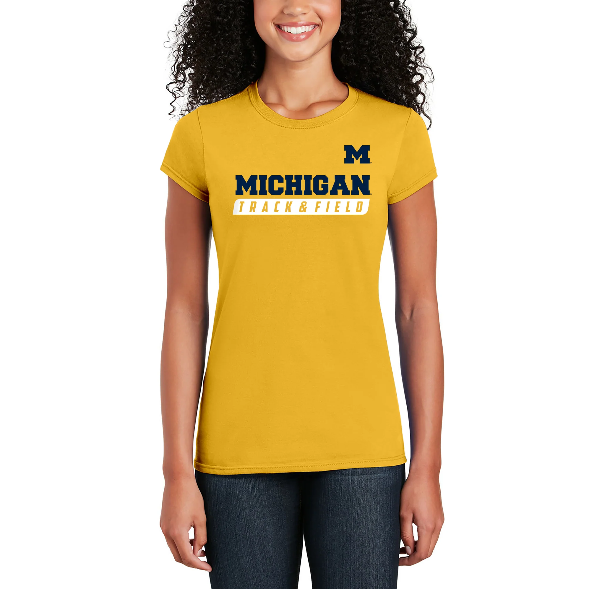 Michigan Track & Field Slant Women's T-Shirt - Daisy - Image 4