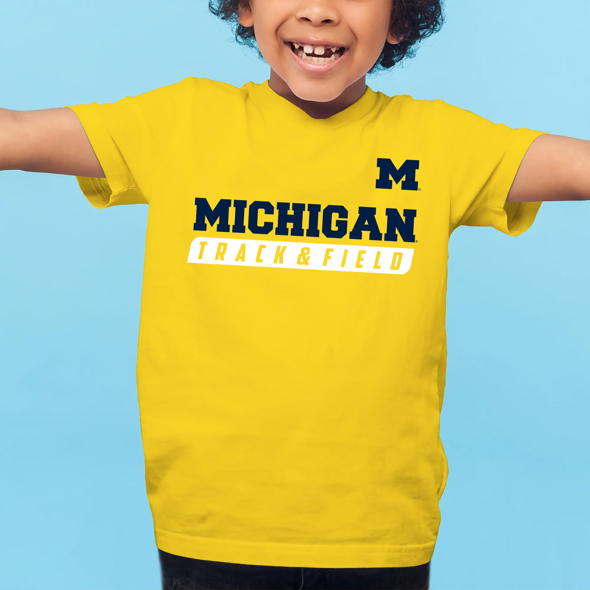 Michigan Track & Field Slant Youth T-Shirt - Daisy - Image 3