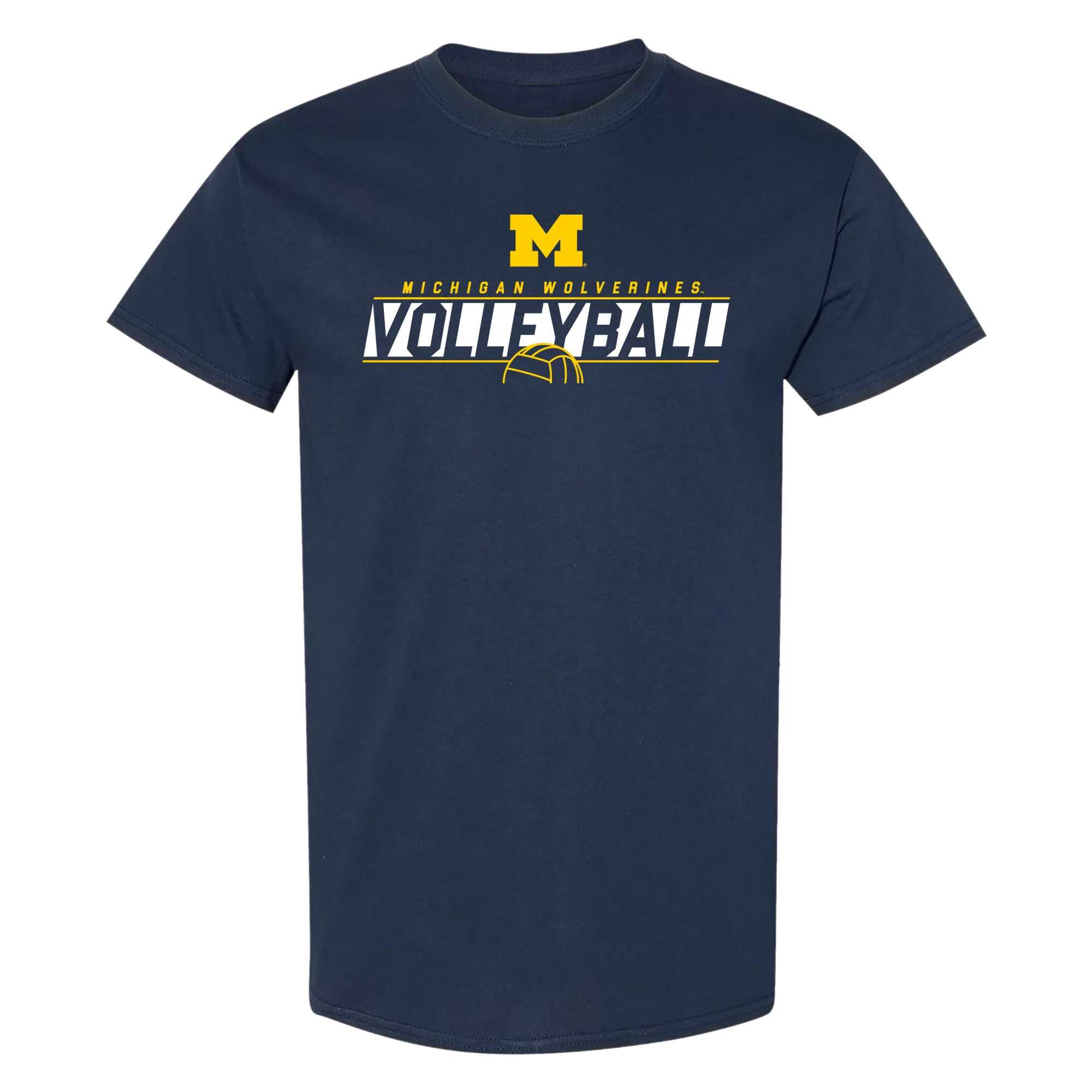 Michigan Volleyball Charge T-Shirt - Navy