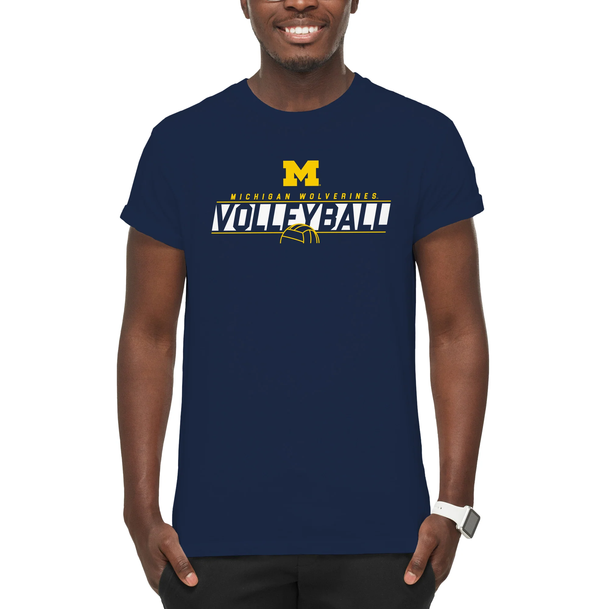Michigan Volleyball Charge T-Shirt - Navy - Image 3