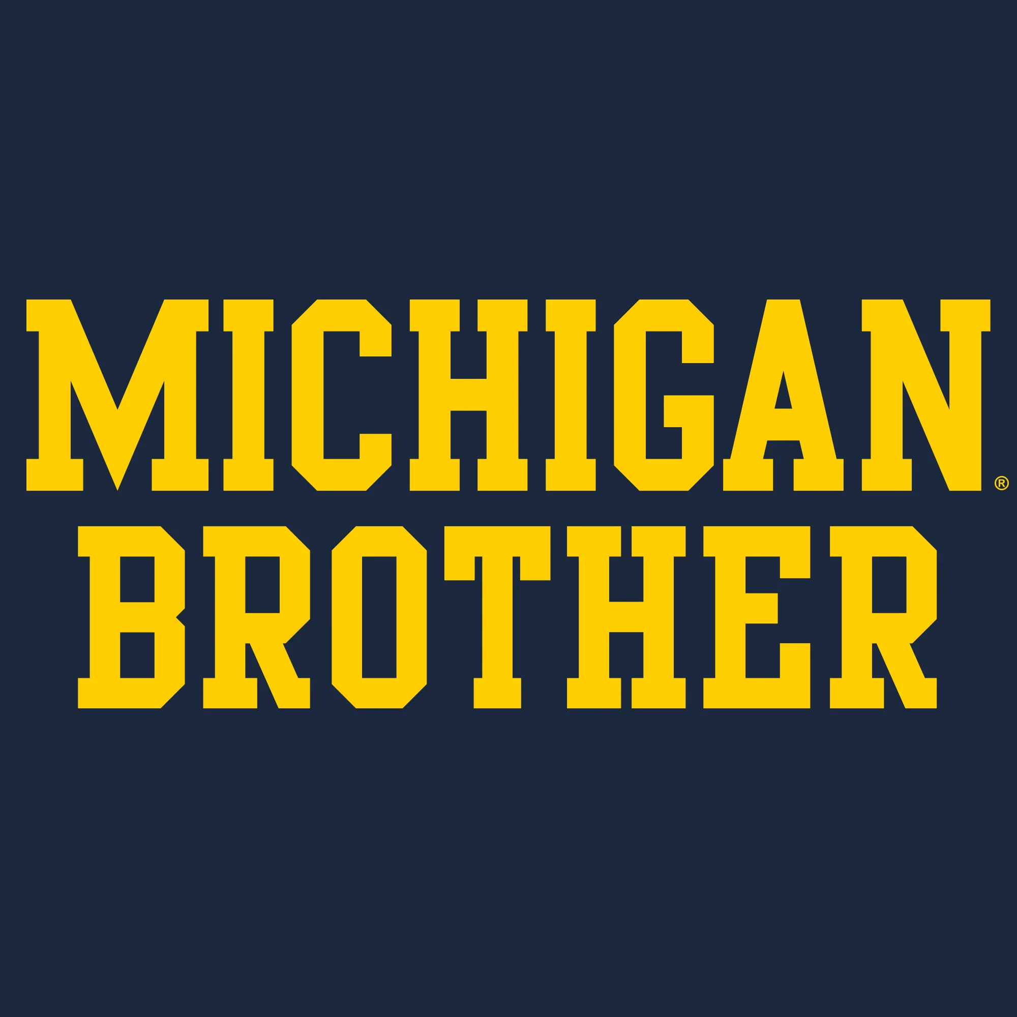 Michigan Wolverines Basic Block Brother Premium Cotton T Shirt - Midnight Navy - Image 2
