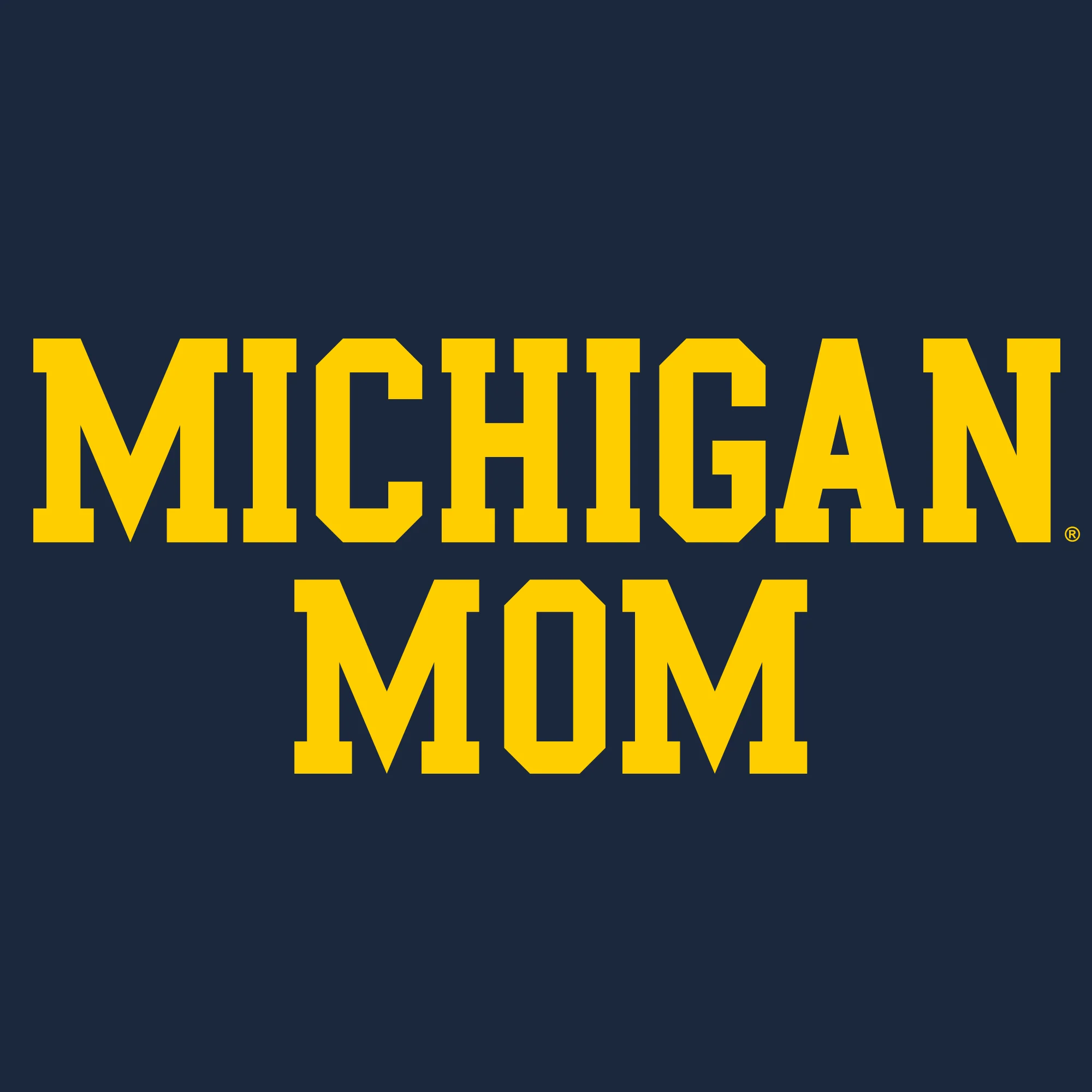 Michigan Wolverines Basic Block Mom Premium Cotton T Shirt - Midnight Navy - Image 2