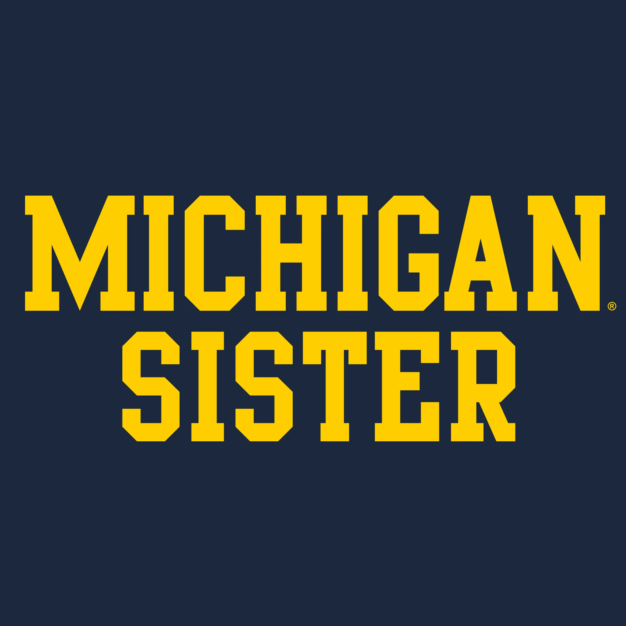 Michigan Wolverines Basic Block Sister Premium Cotton T Shirt - Midnight Navy - Image 2