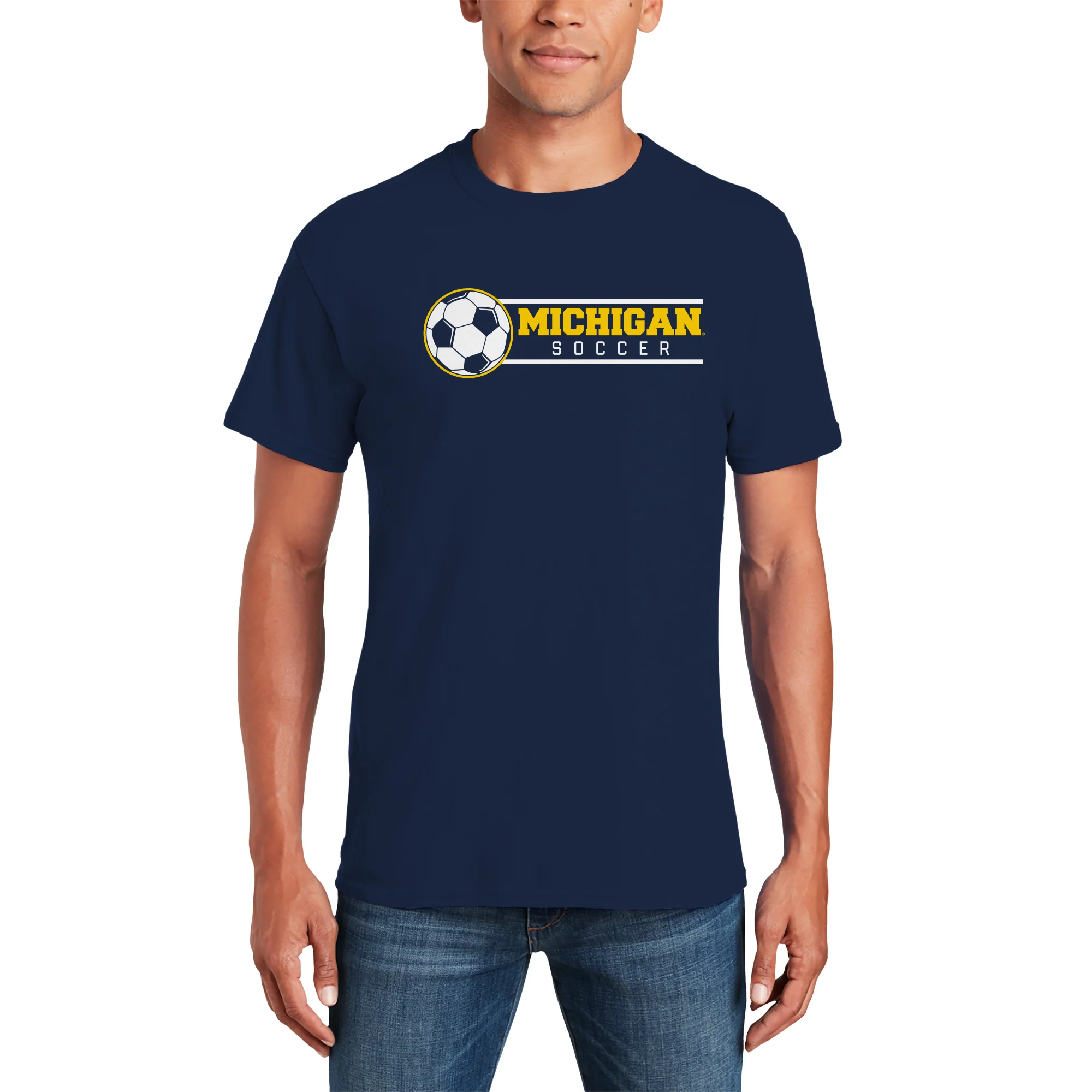 Michigan Wolverines Soccer Spotlight T Shirt - Navy - Image 4