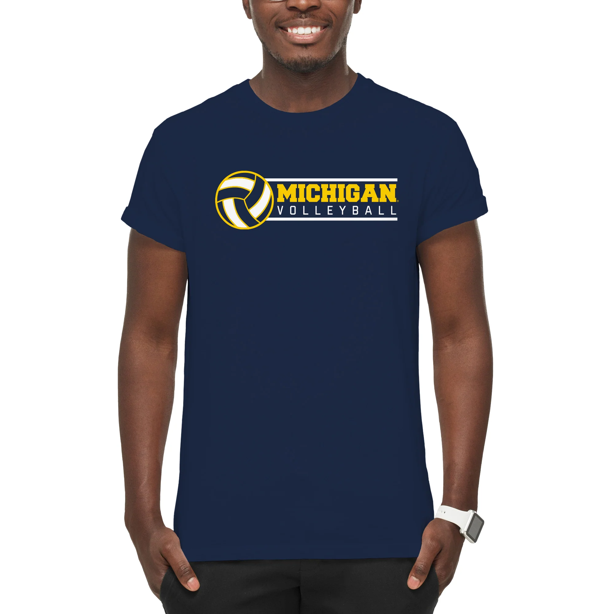 Michigan Wolverines Volleyball Spotlight T Shirt - Navy - Image 4