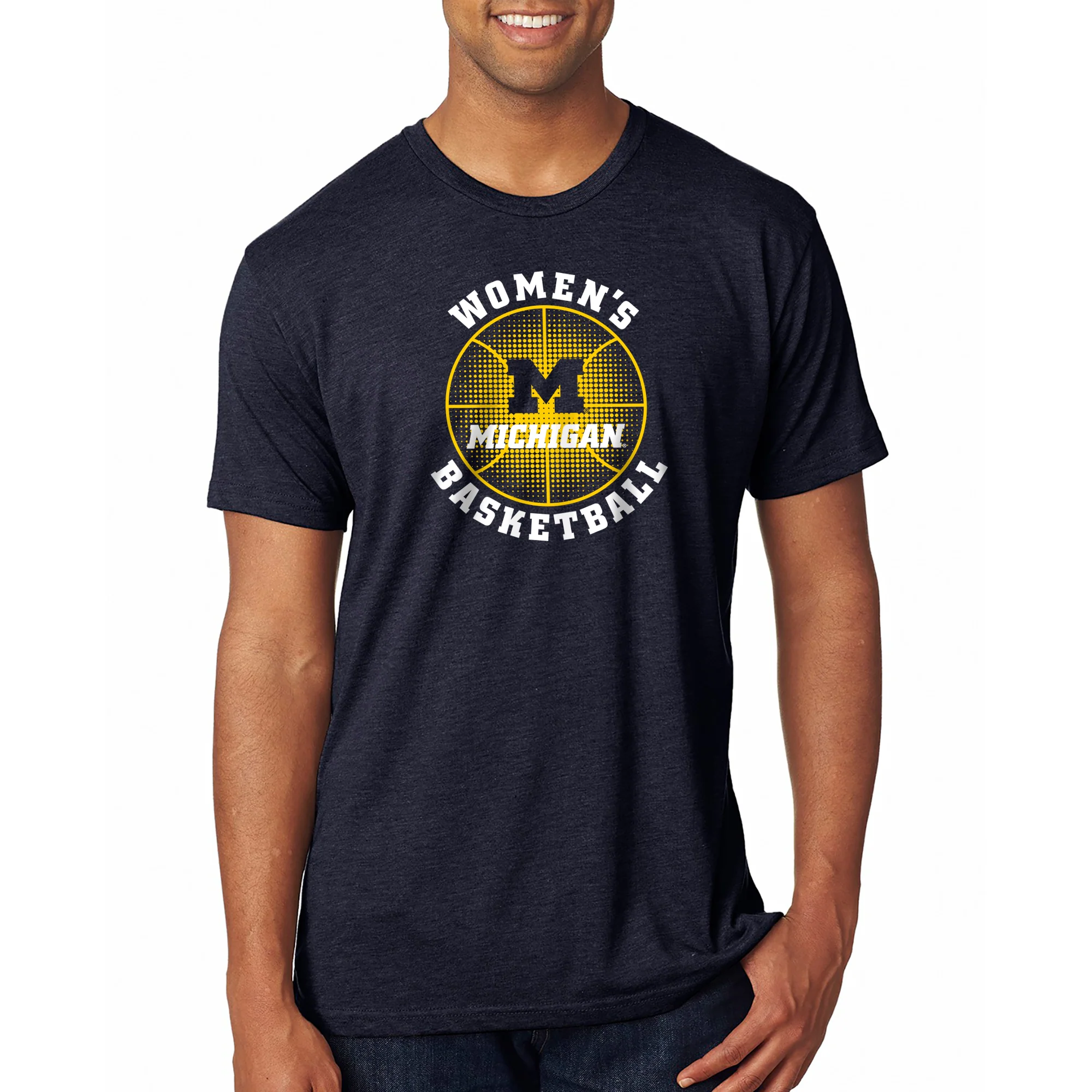 Michigan Wolverines Women's Basketball Phase NLA Triblend T-Shirt - Vintage Navy - Image 4