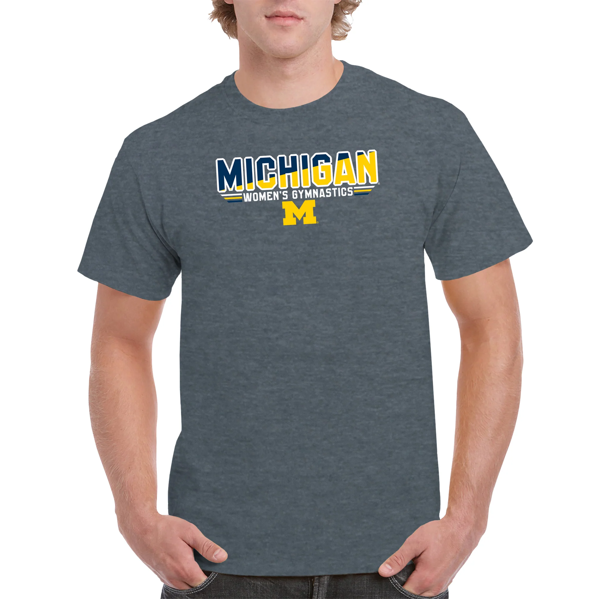 Michigan Women's Gymnastics Top Flight T-Shirt - Dark Heather - Image 3