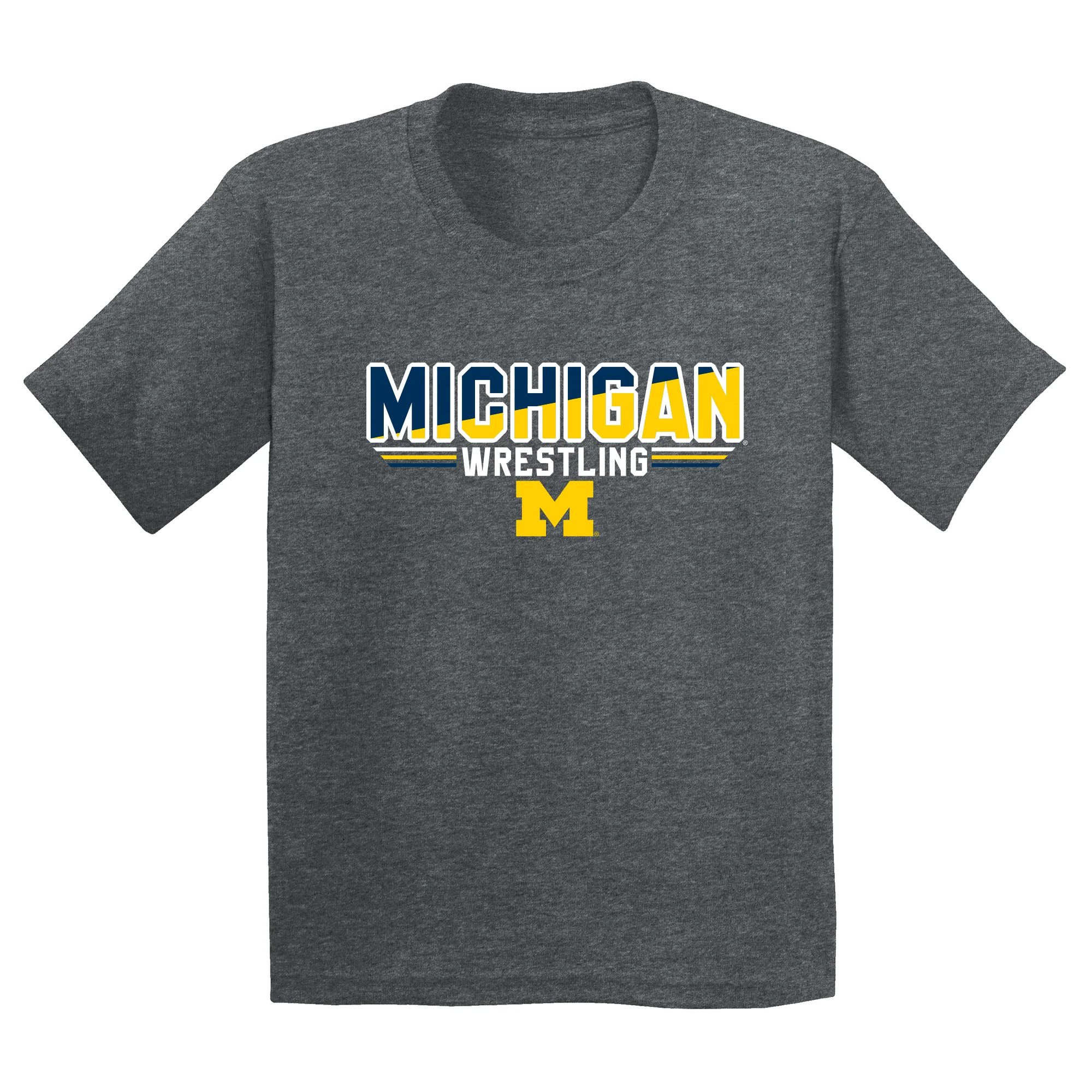 Michigan Wrestling Top Flight Youth T-Shirt - Dark Heather