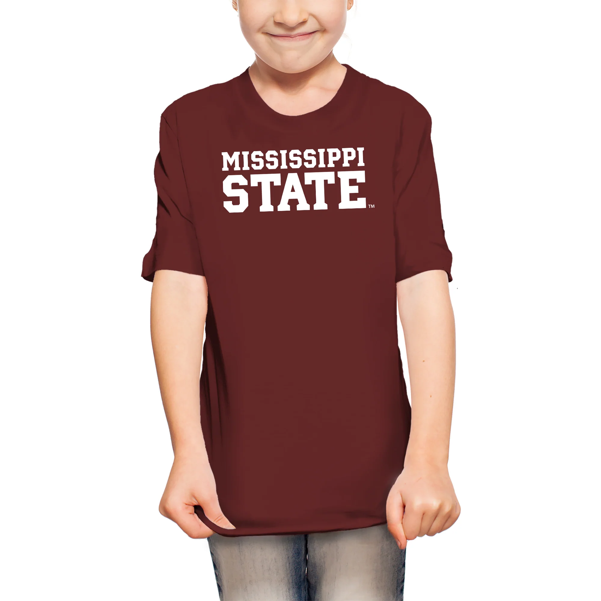 Mississippi State Basic Block Youth T-Shirt - Maroon - Image 4