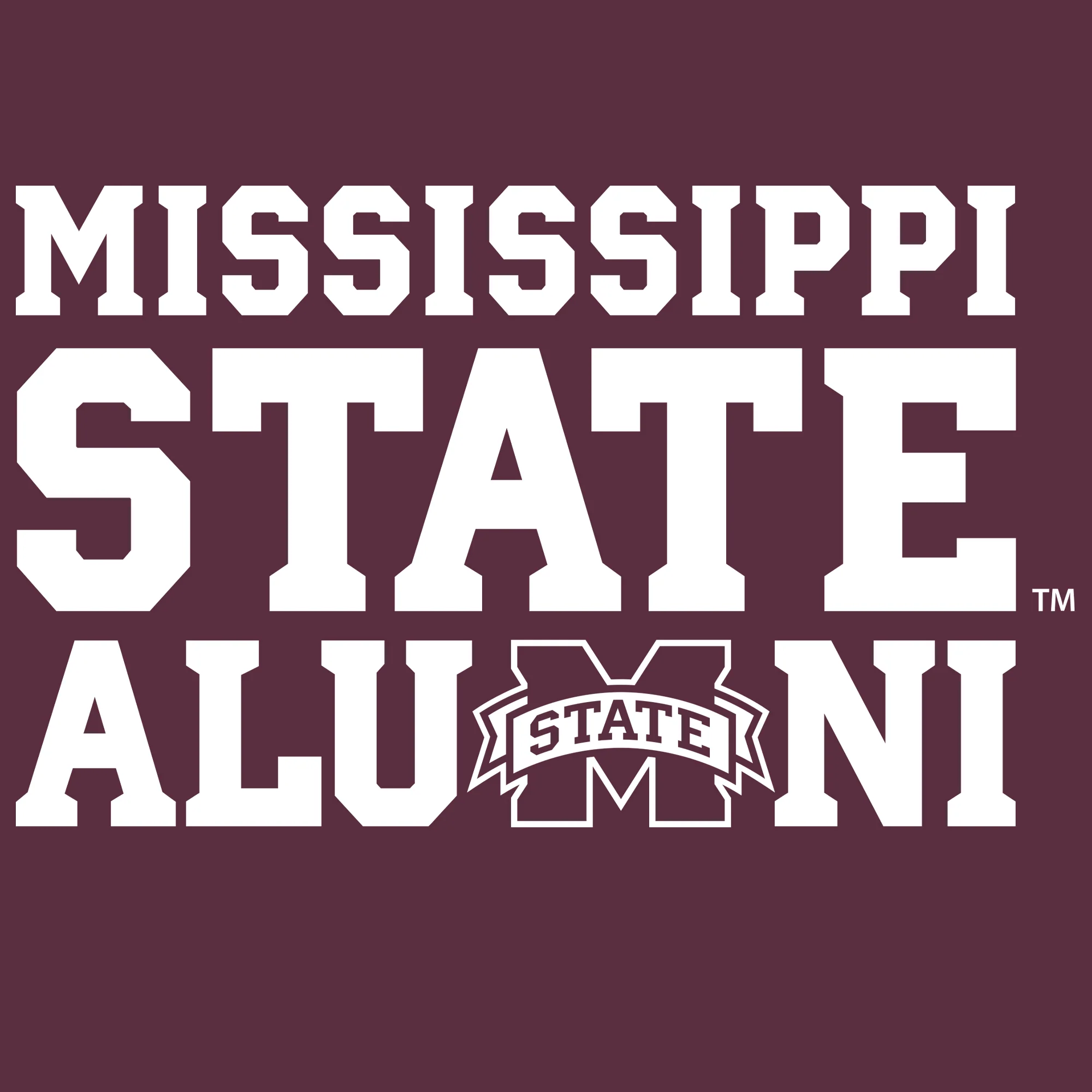 Mississippi State Bulldogs Basic Block Alumni T Shirt - Maroon - Image 2