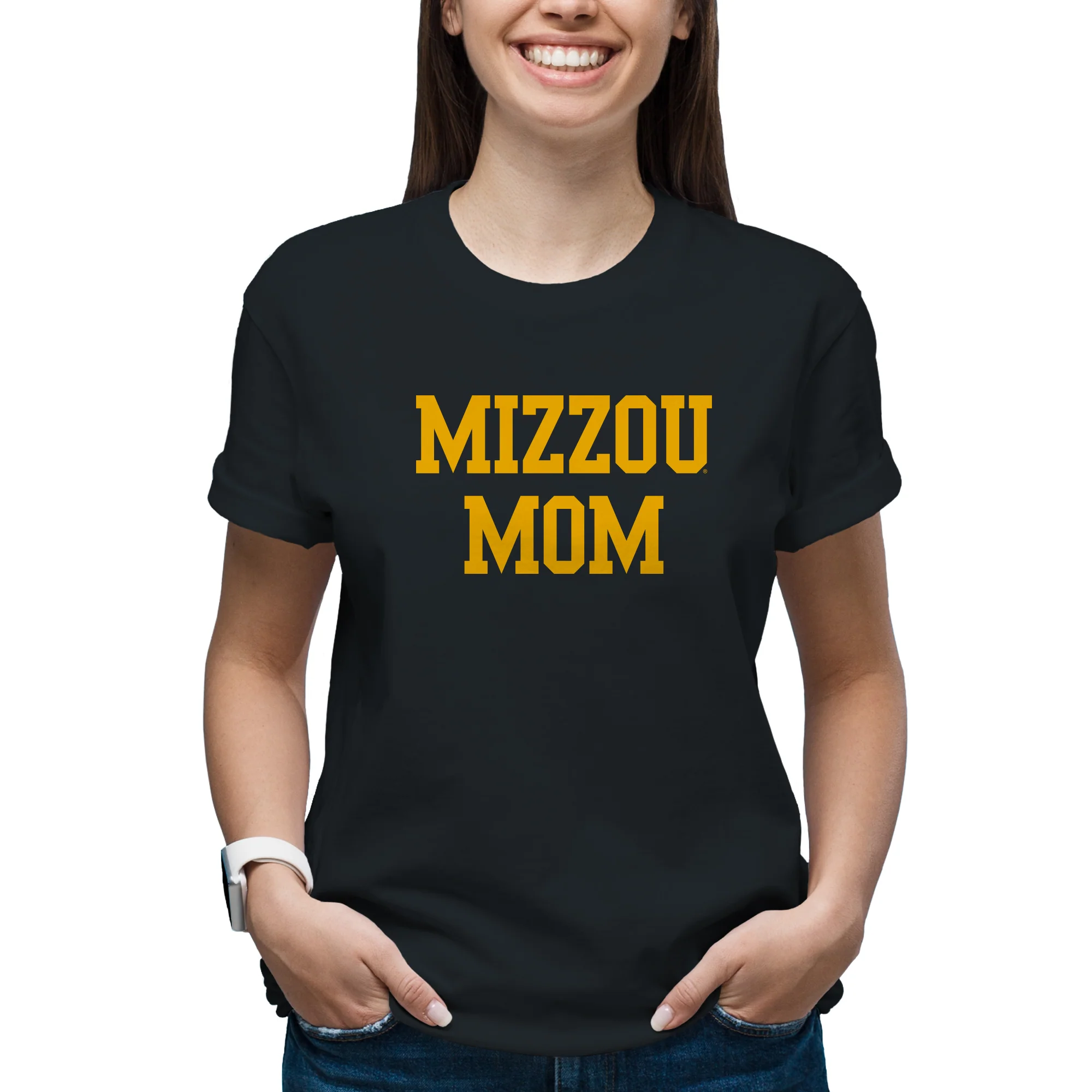 Missouri Tigers Basic Block Mom T-Shirt - Black - Image 3