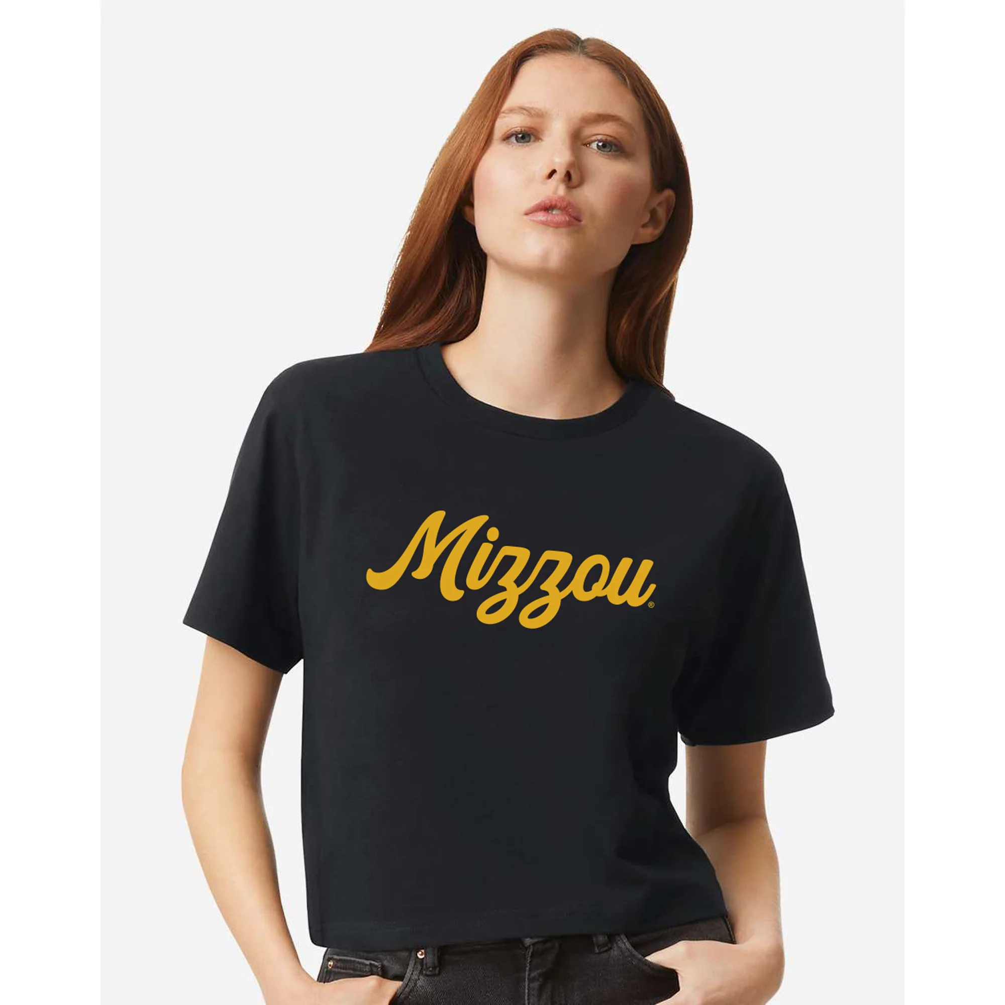 Missouri Tigers Script Logo AmApp Womens Fine Jersey Boxy Tee - Image 4