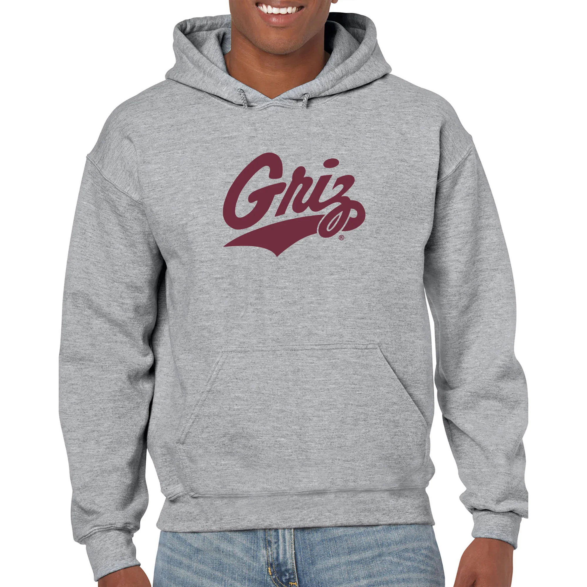 Montana Grizzlies Script Logo JA BTB Hoodie - Oxford - Image 3