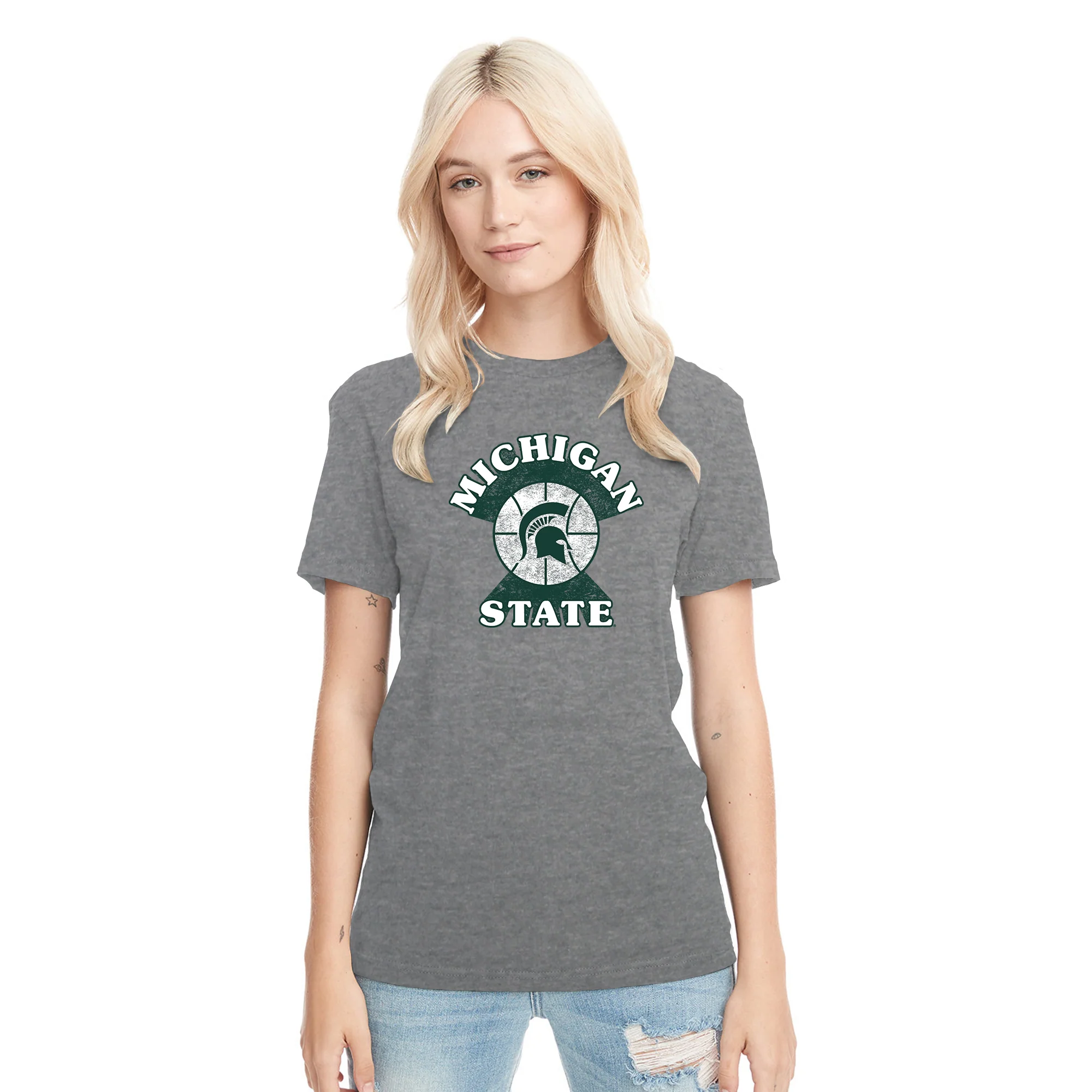 MSU Basketball Shootout NLA Triblend T-Shirt - Premium Heather - Image 4