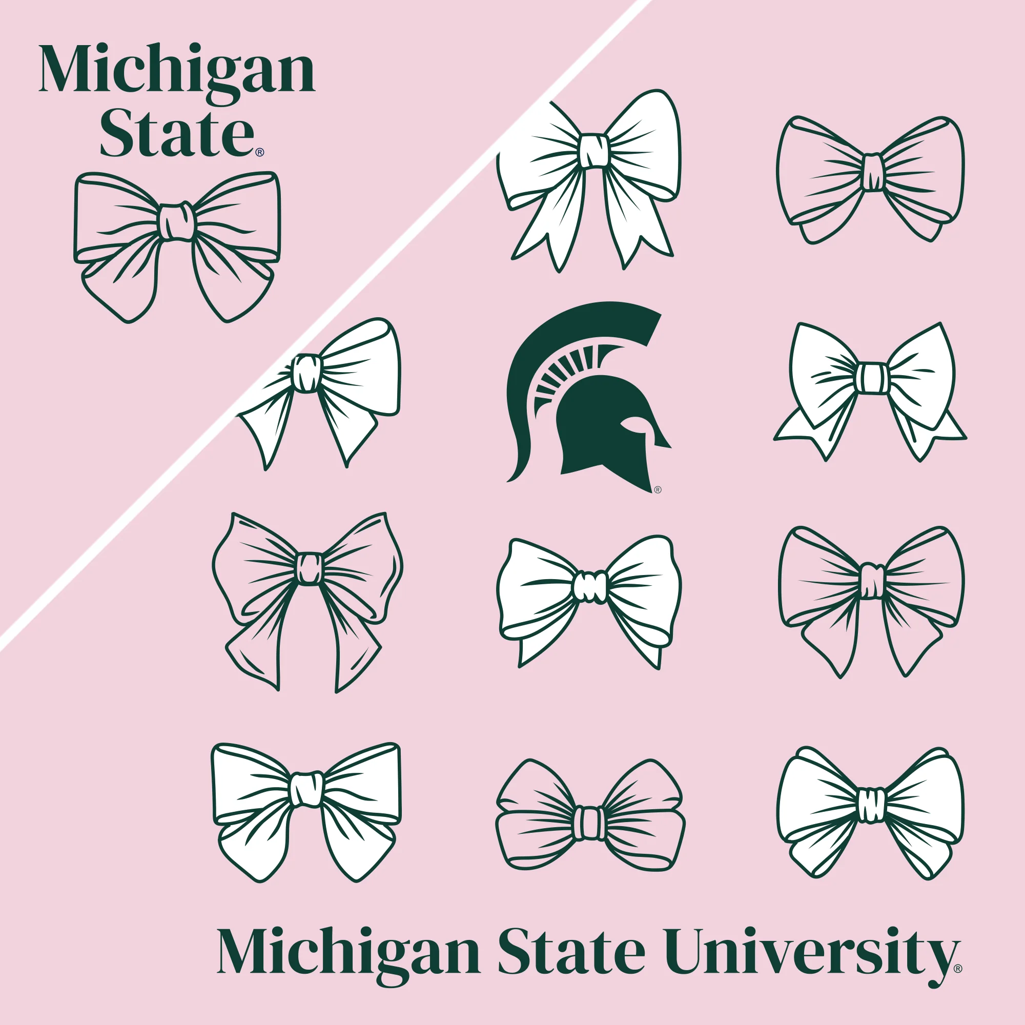 MSU Bow Bliss Crewneck - Light Pink - Image 2