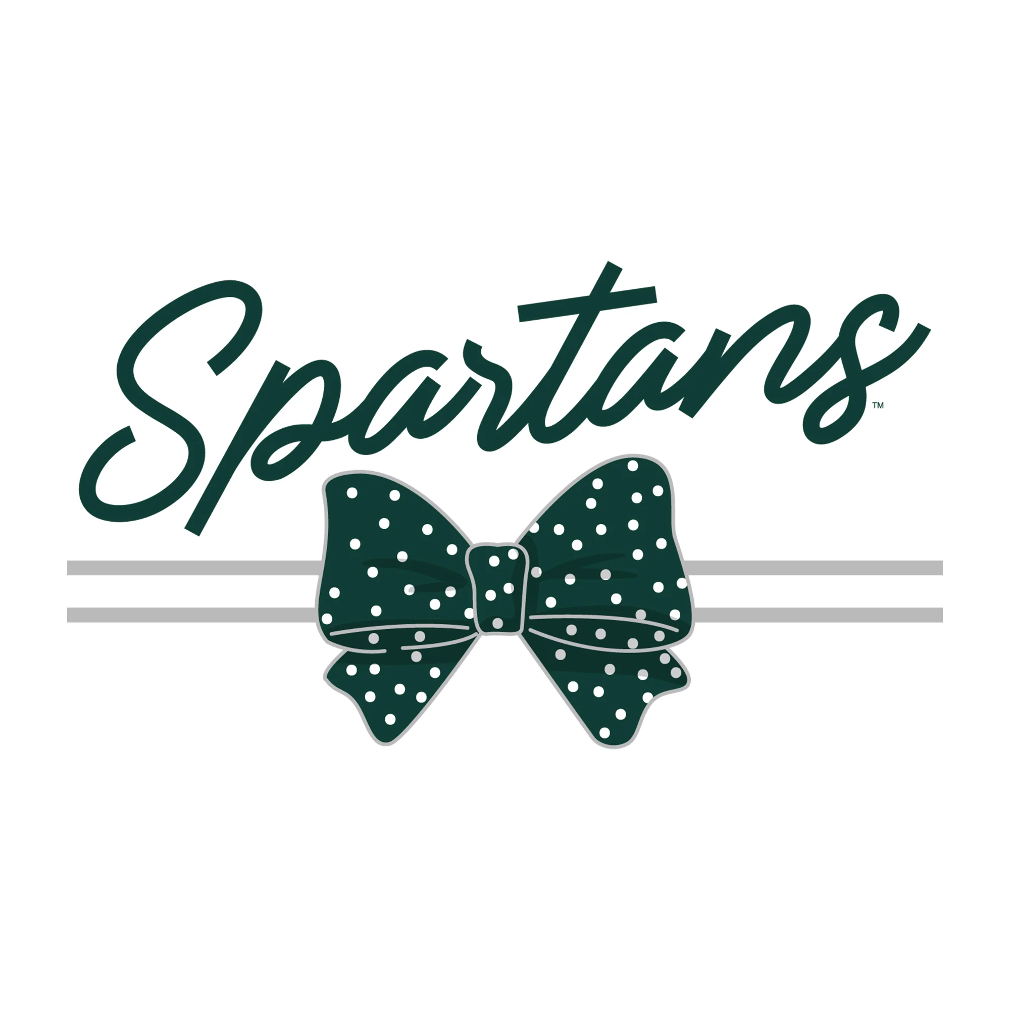 MSU Bow Script Womens Long Sleeve - White - Image 2