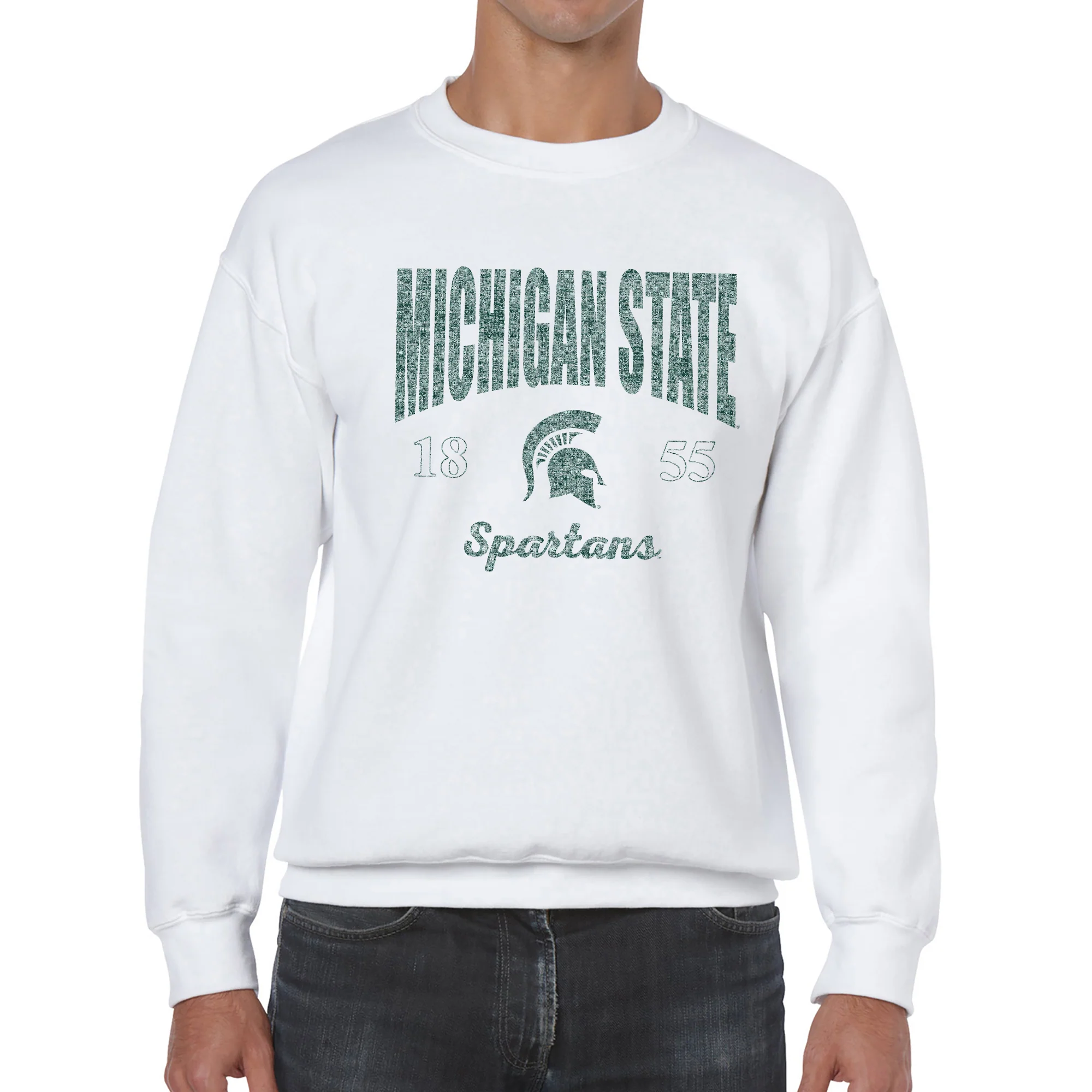 MSU Giving Noise JA BTB Fleece Crewneck - White - Image 3