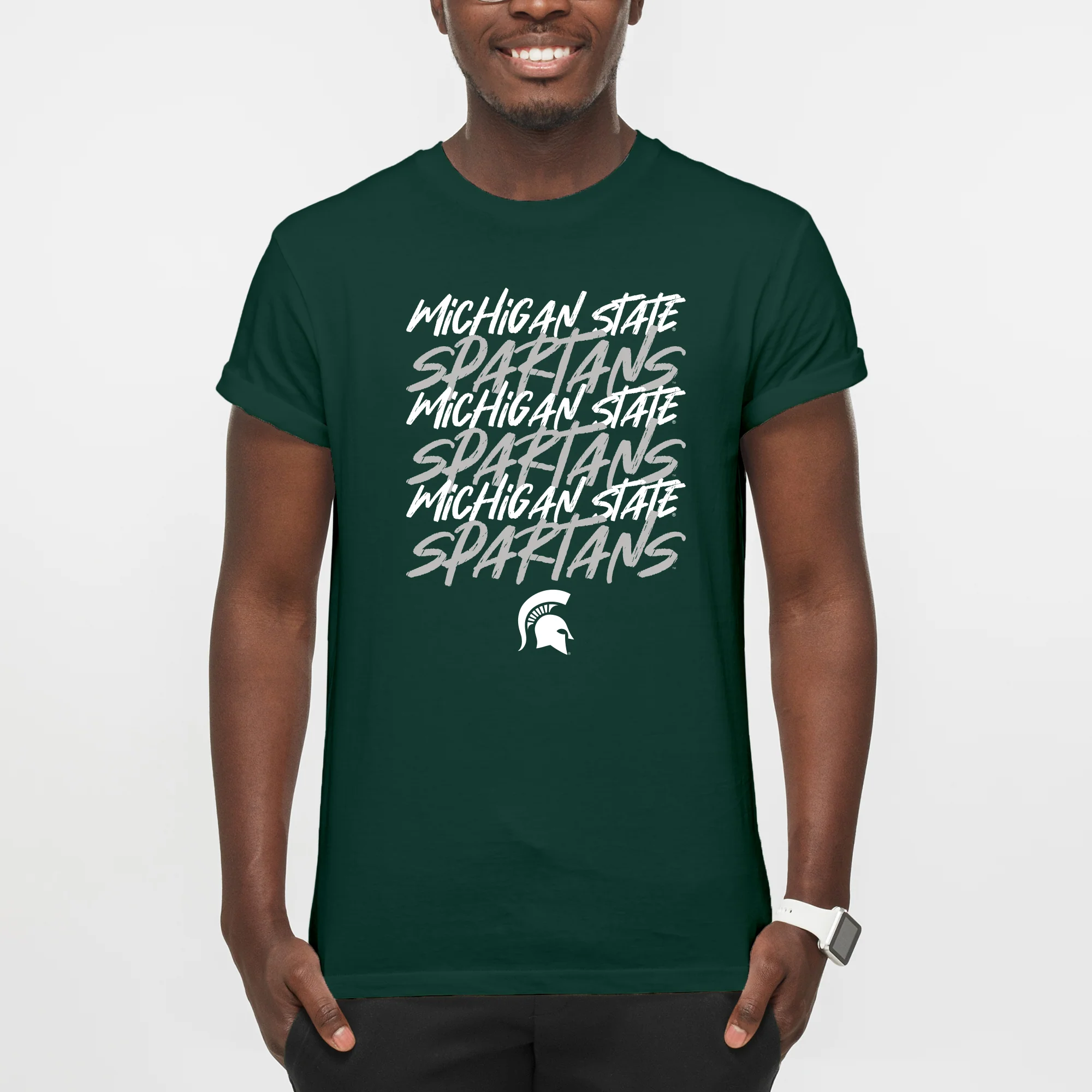 MSU Marker Repeat T-Shirt - Forest - Image 4