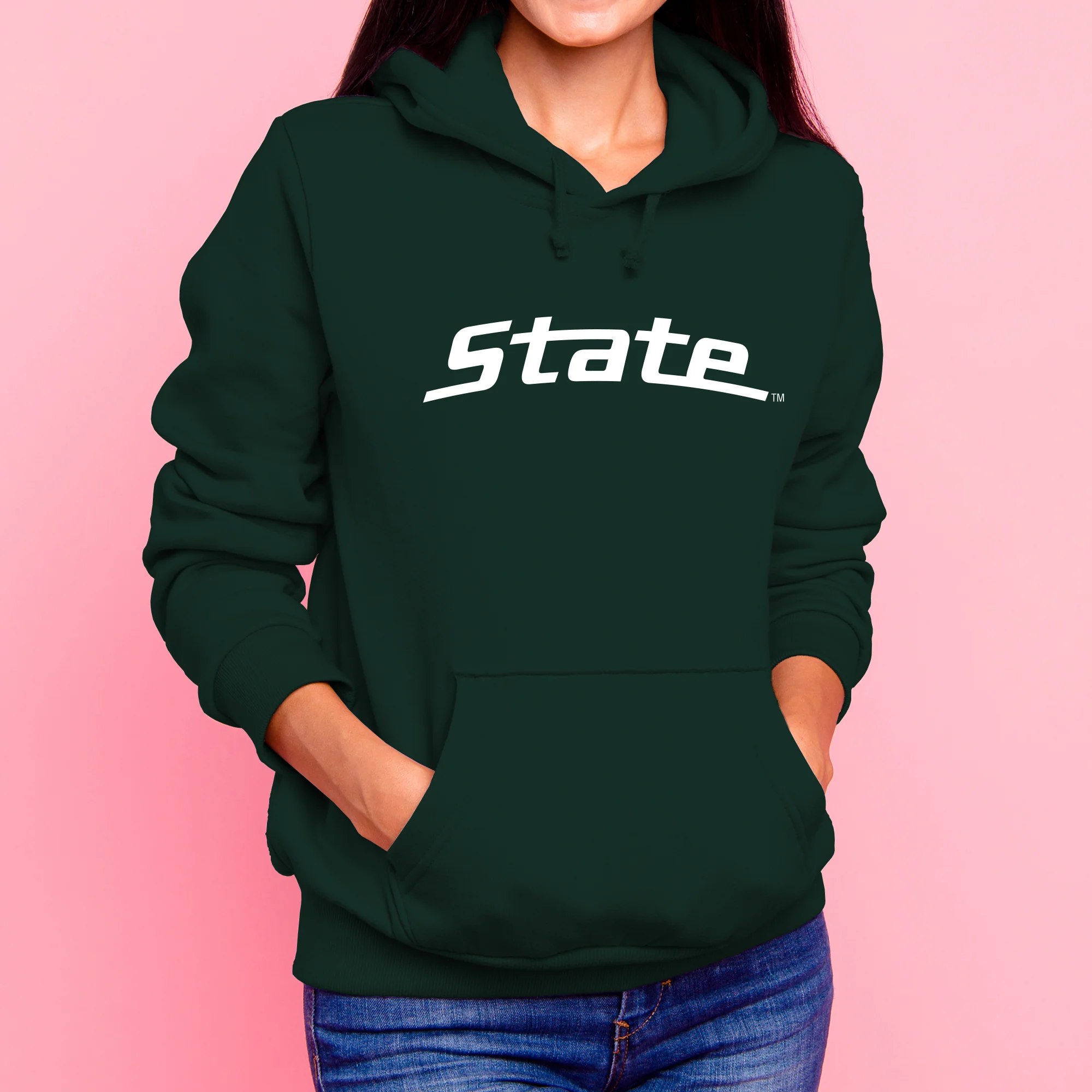 MSU State Wordmark Hoodie - Forest - Image 4