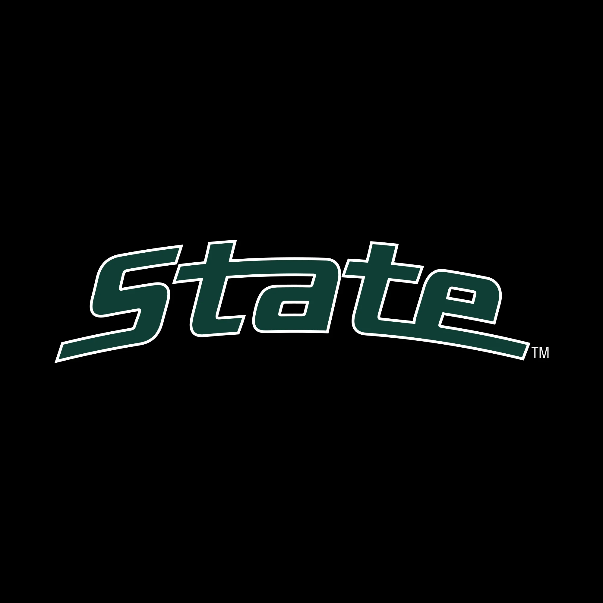 MSU State Wordmark Outline Womens Long Sleeve - Black - Image 2