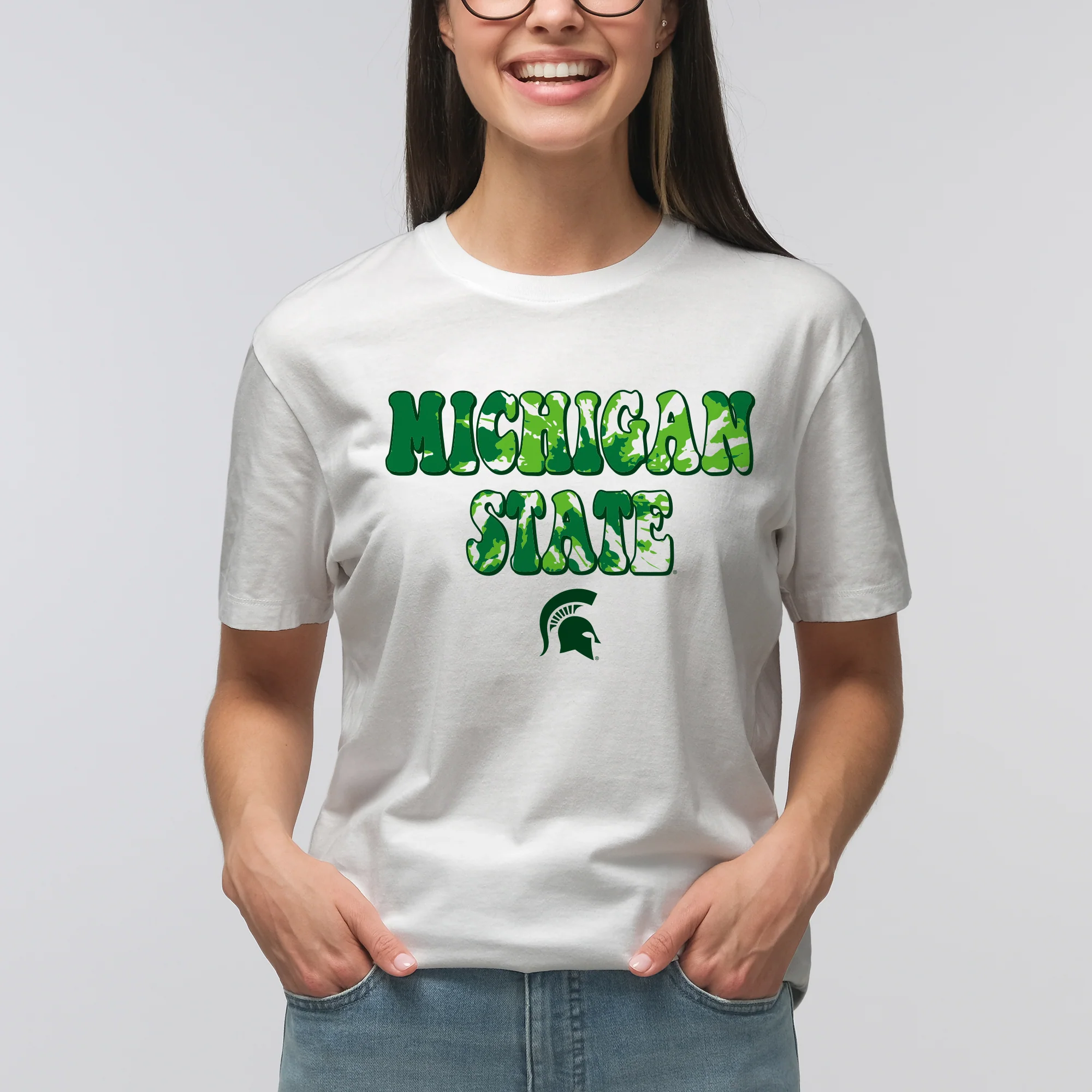 MSU Tie Dye Type T-Shirt - White - Image 4