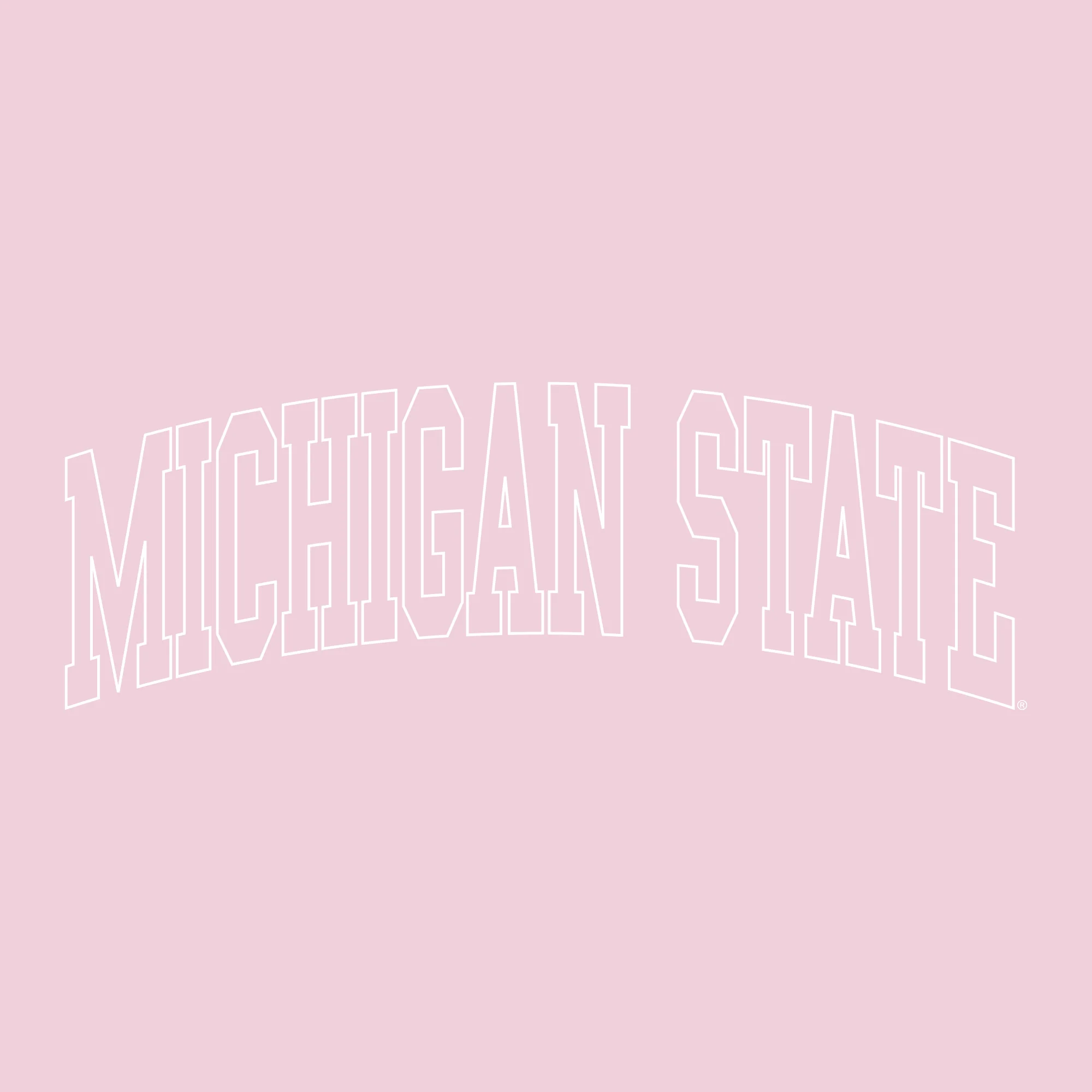 MSU Tonal Arch with Wrist Print Crewneck - Light Pink - Image 2