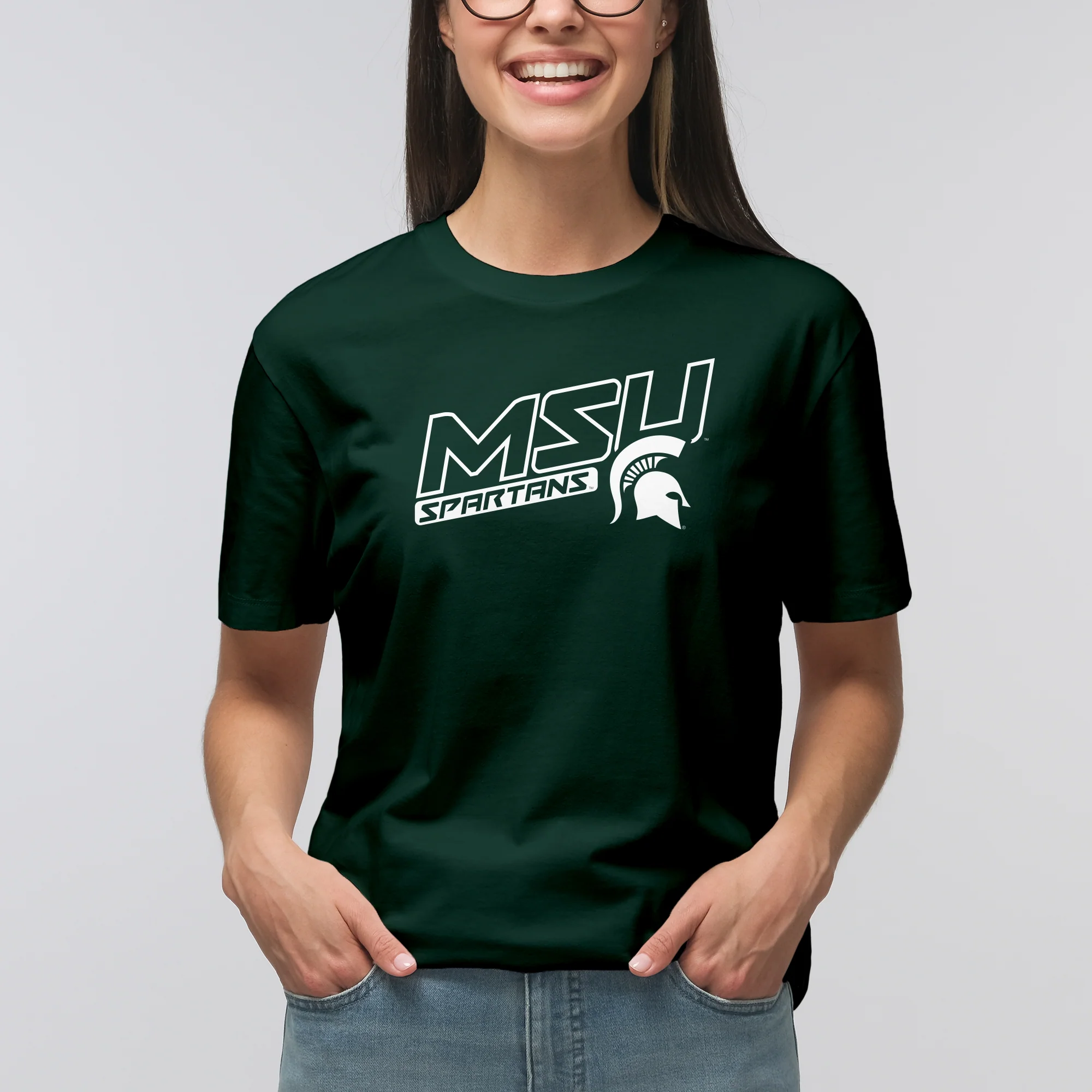 MSU Warrior Slant T-Shirt - Forest - Image 4