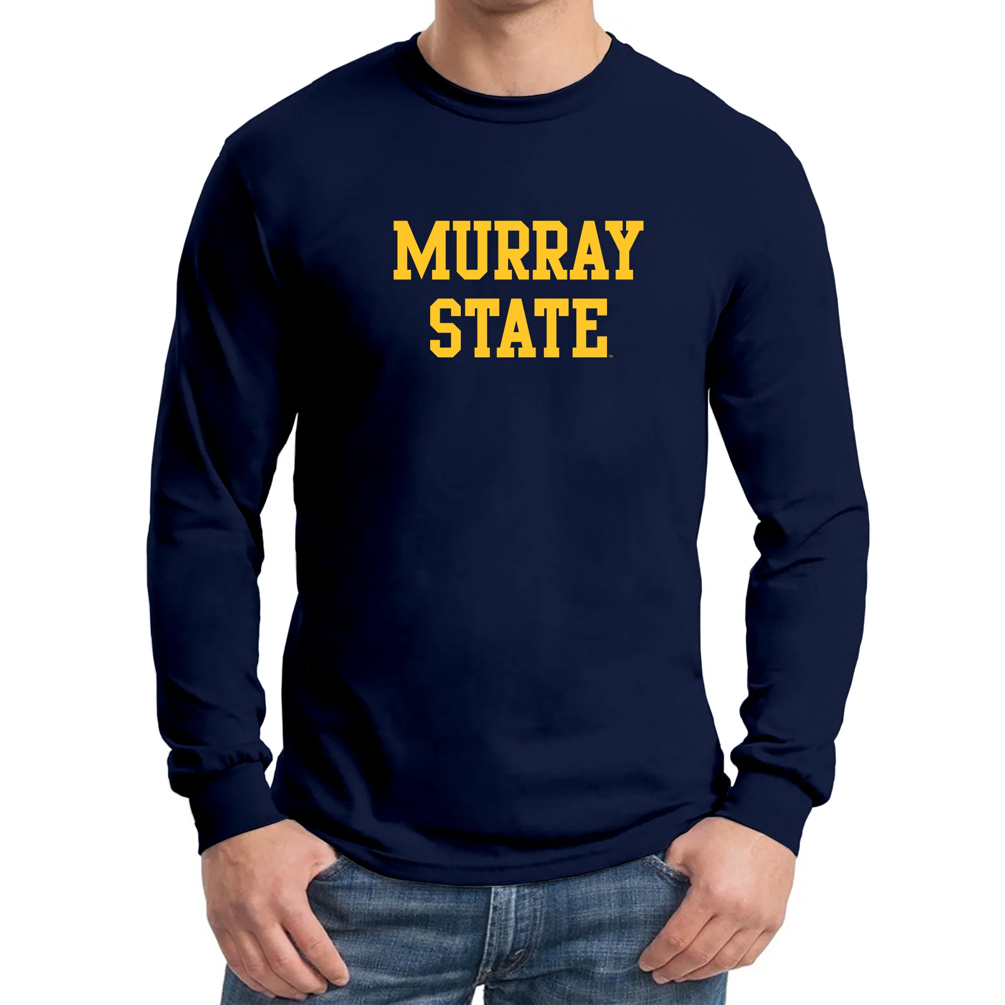 Murray State University Racers Basic Block Long Sleeve T-Shirt - Navy - Image 3
